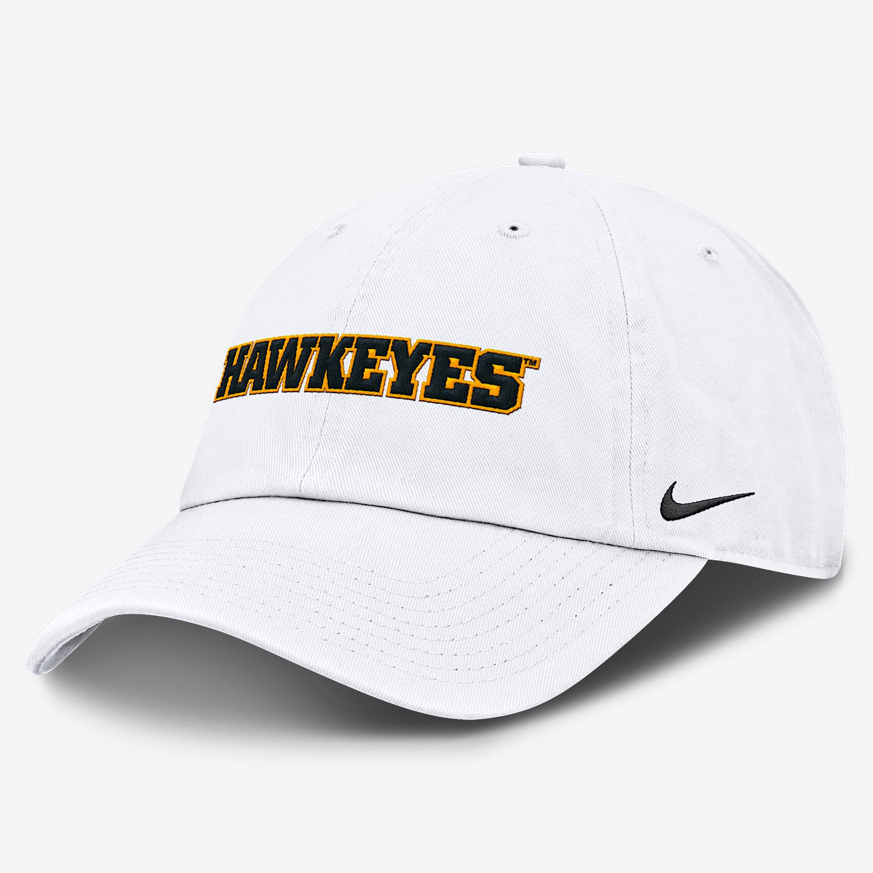 Iowa Hawkeyes Core Club Mascot Wordmark Men's Nike College Adjustable Hat
