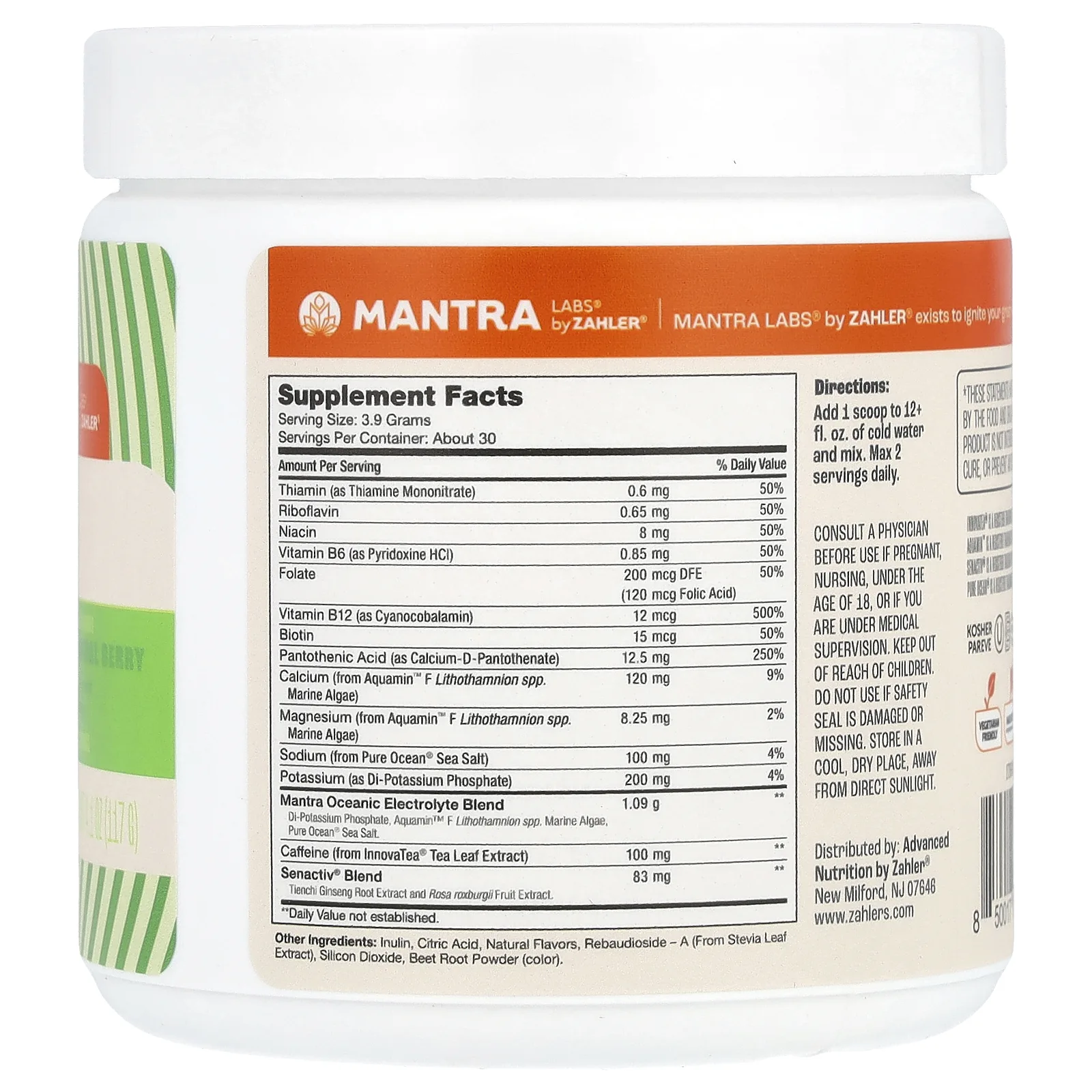 Zahler, Mantra Labs, Go, Tropical Berry, 4.1 oz (117 g)