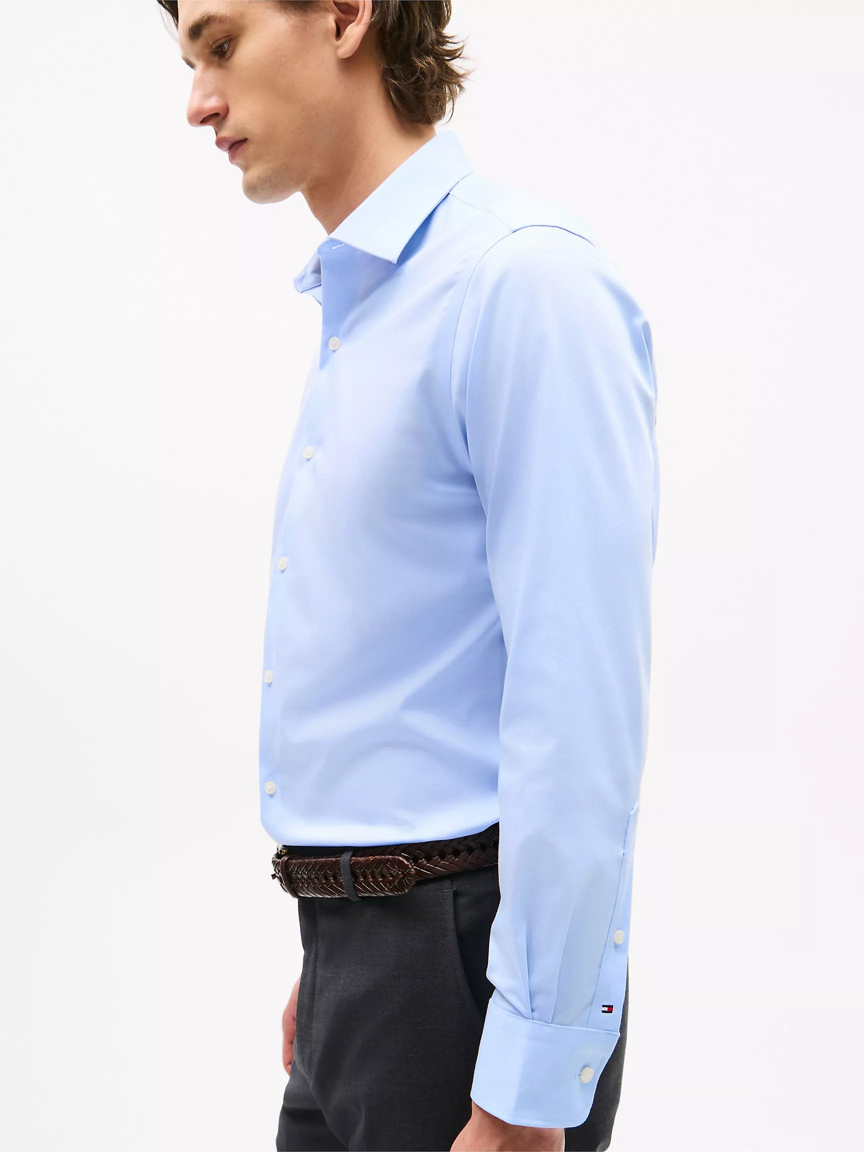 Мужская классическая рубашка Tommy Hilfiger, Приталенная рубашка THFlex