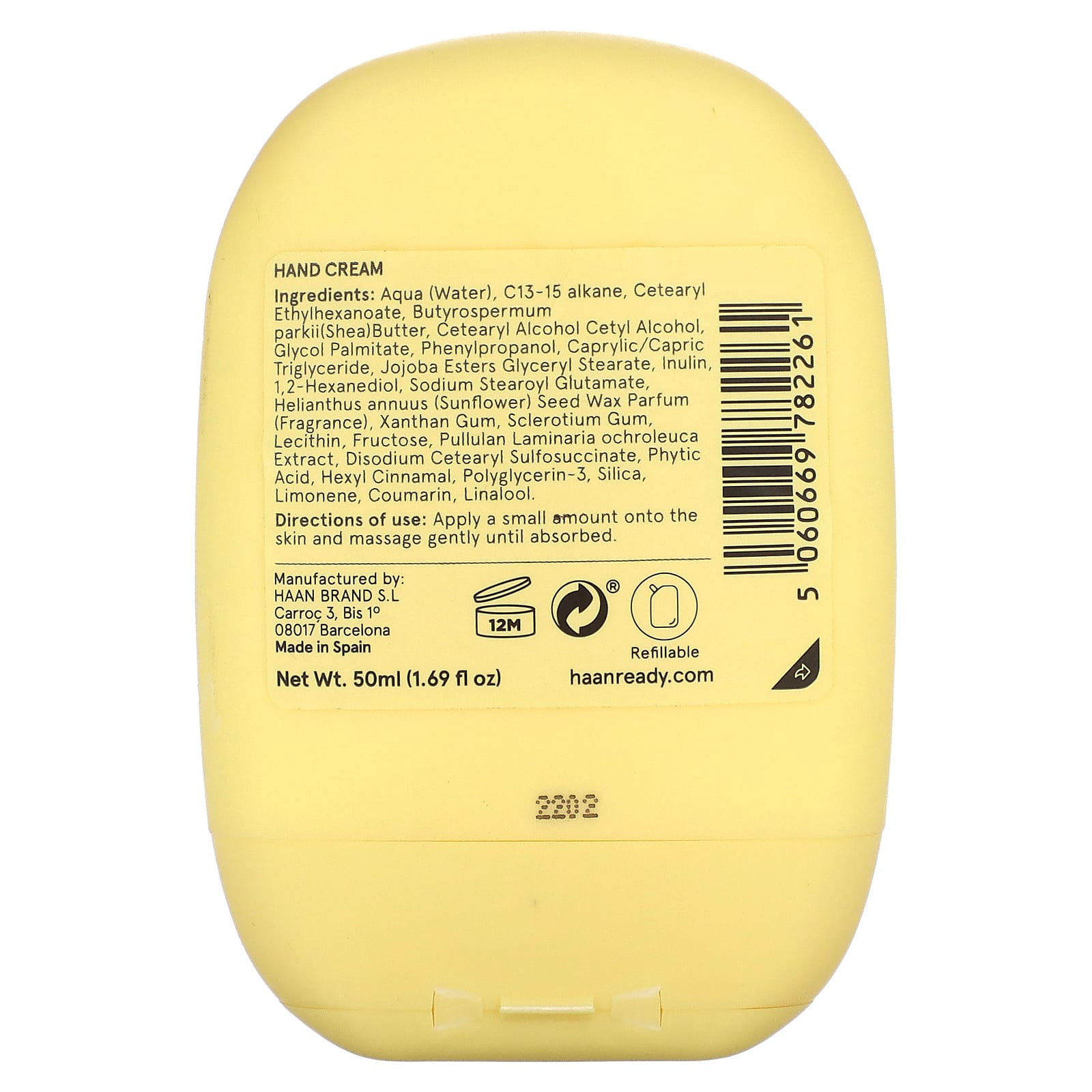 Haan, крем для рук, охлаждающий кокос, 50 мл (1,69 жидк. унции)