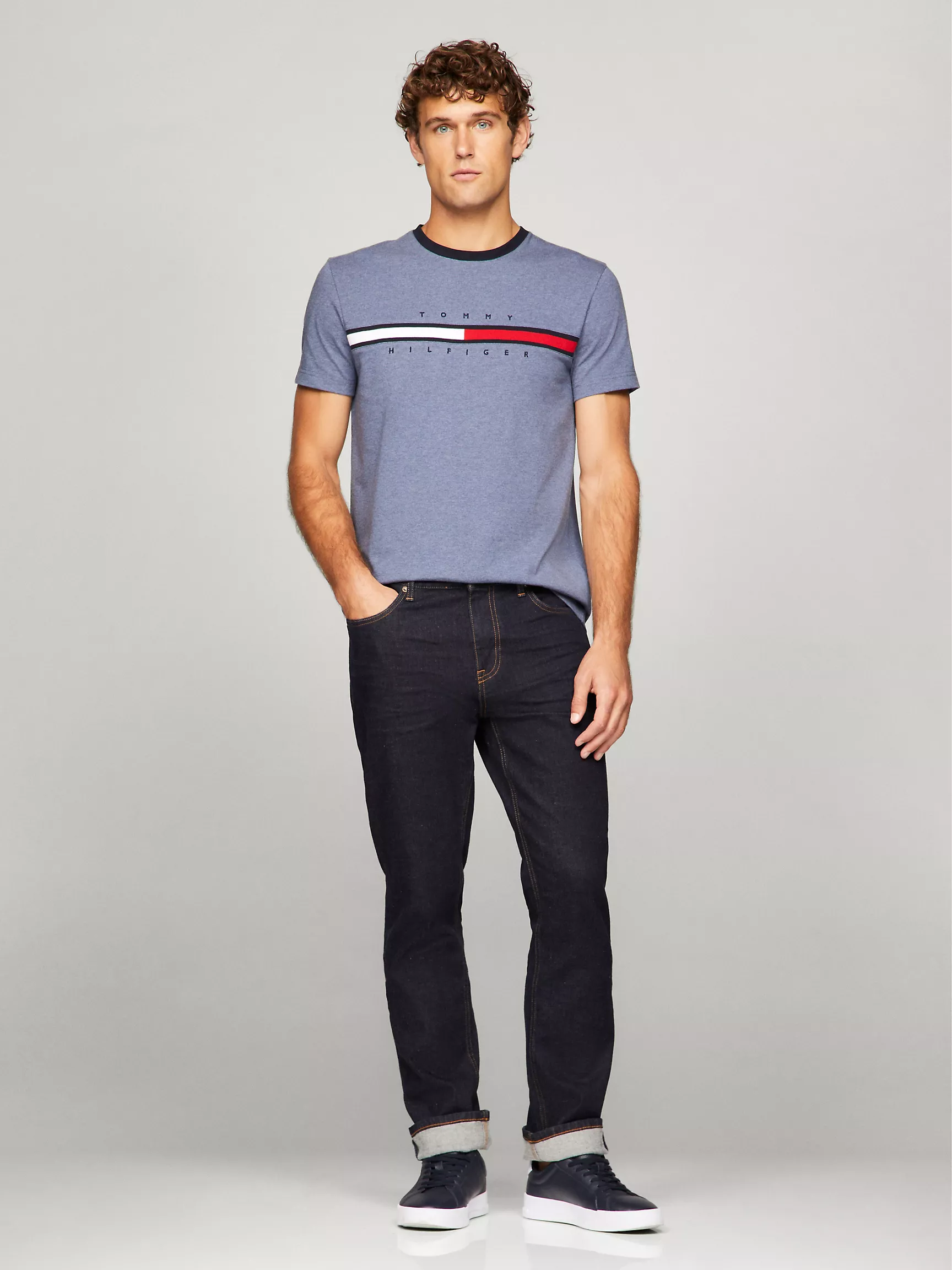 Мужская футболка Tommy Hilfiger, Футболка с вышитым логотипом флага