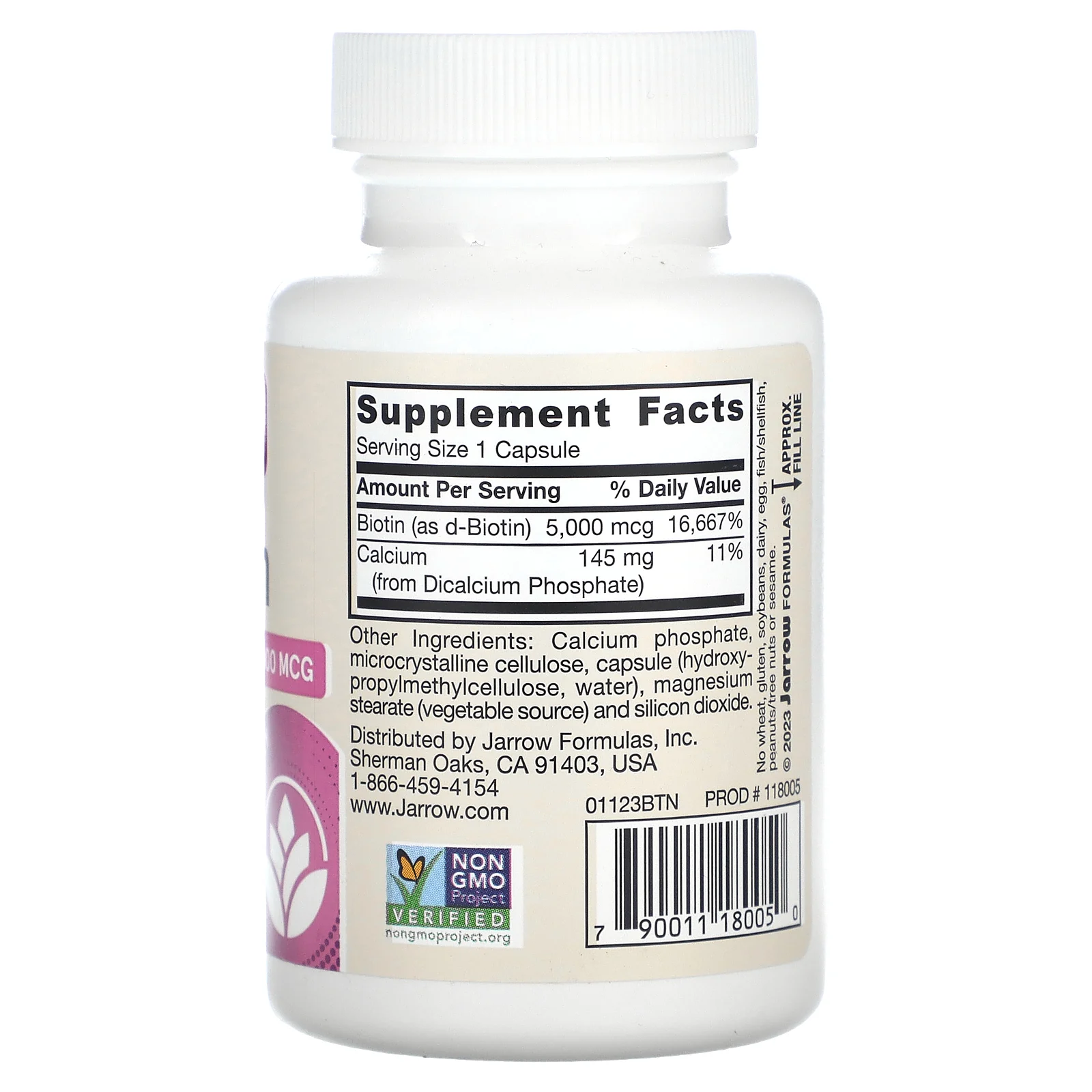 Jarrow Formulas, Биотин, 5000 мкг, 100 растительных капсул