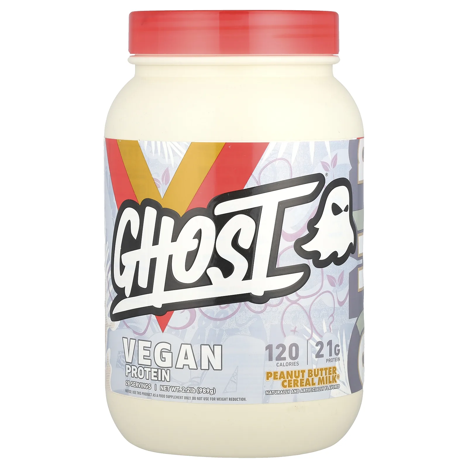 Ghost, Vegan Protein, Peanut Butter Cereal Milk®, 989 г (2,2 фунта)