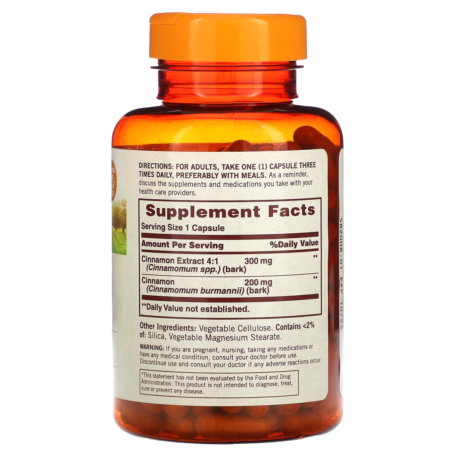 Sundown Naturals, корица, 1500 мг, 200 капсул (500 мг в 1 капсуле)