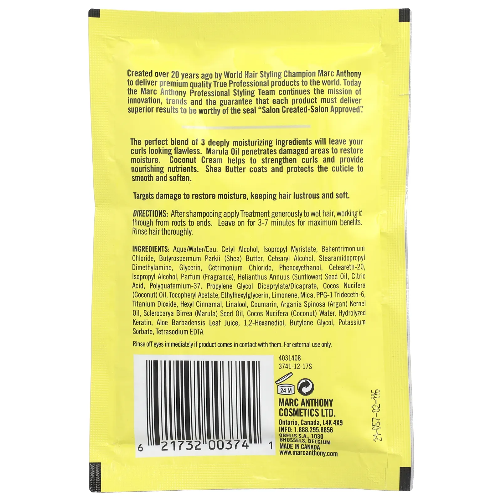 Marc Anthony, Strictly Curls, интенсивное увлажняющее восстанавливающее средство, 50 мл (1,69 жидк. Унции)