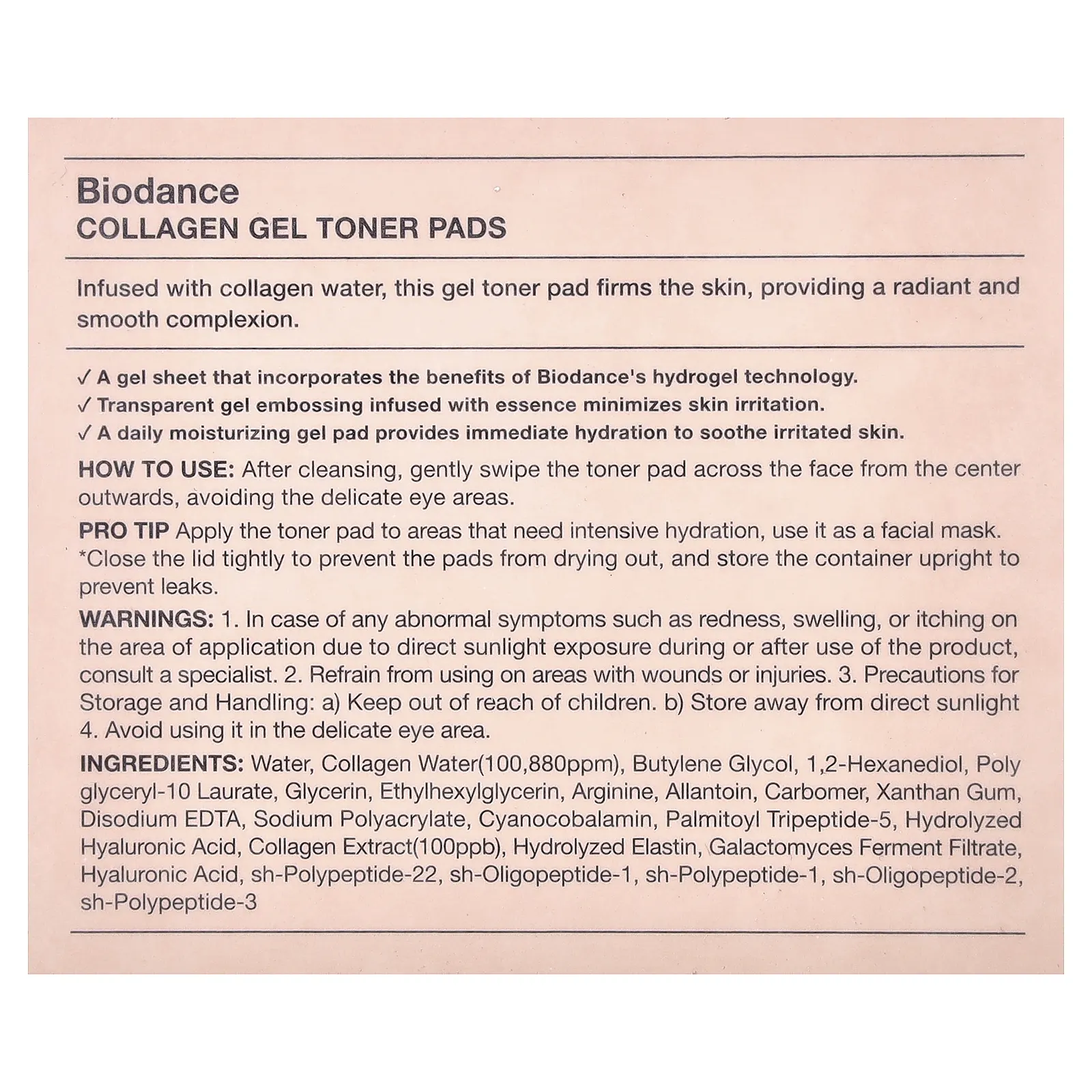 Biodance, Коллагеновые гель-тонеры, 60 шт.