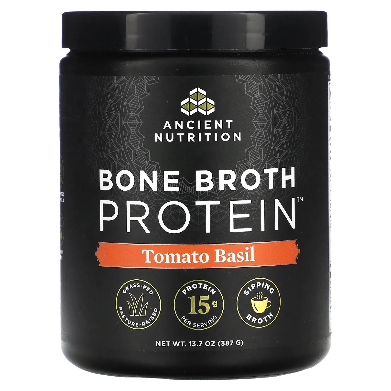 Ancient Nutrition, Bone Broth Protein, томатный базилик, 387 г (13,7 унции)