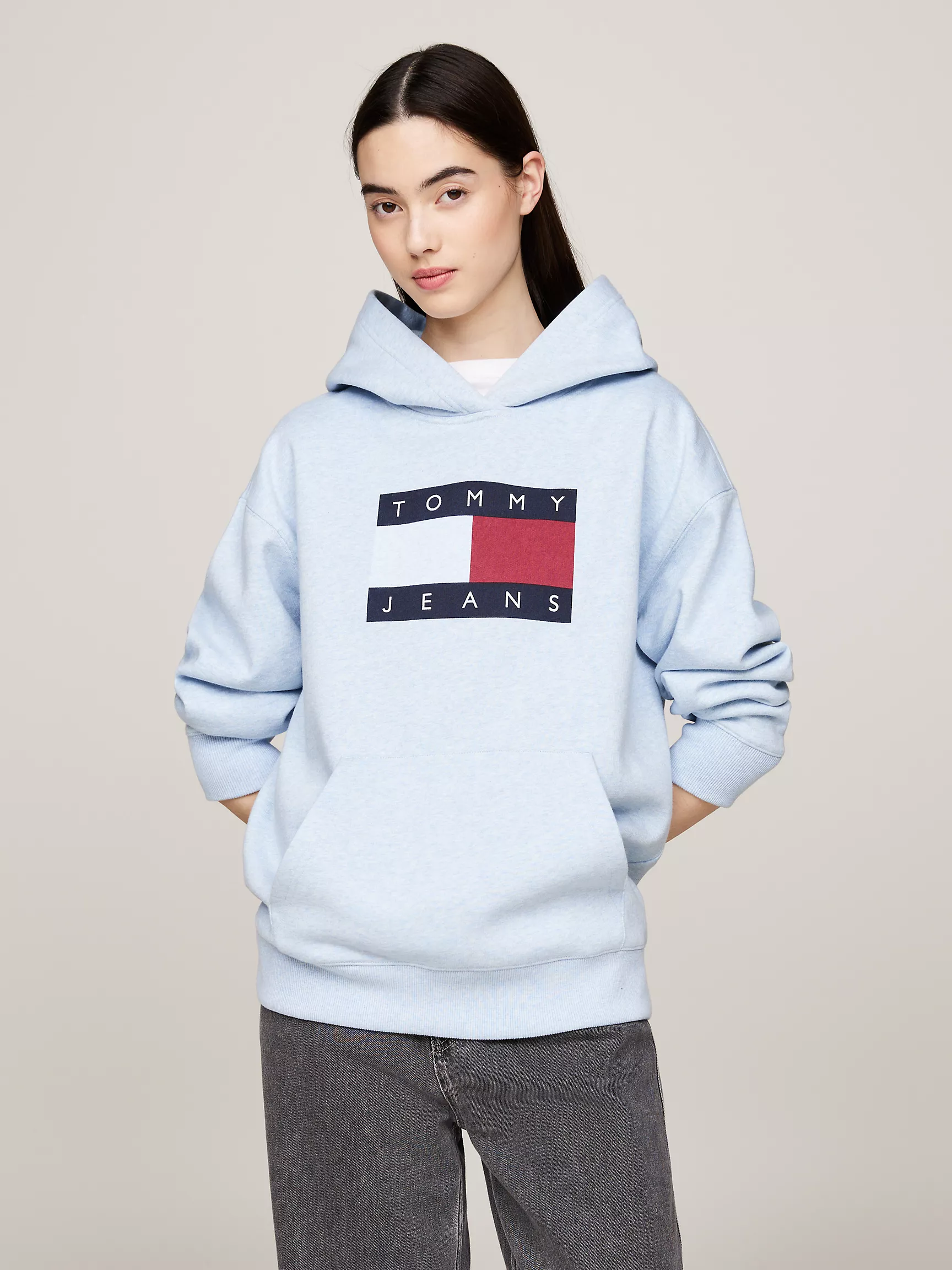 Женская толстовка Tommy Hilfiger, Свободное худи с логотипом флага