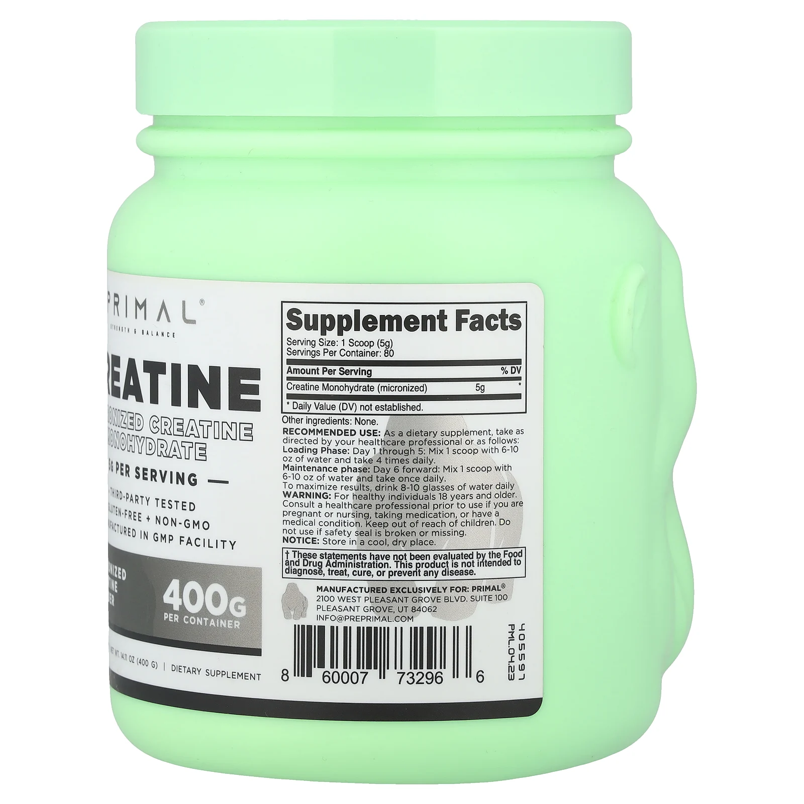 PrePrimal, Креатин в порошке, без добавок, 400 г (14,11 унции)