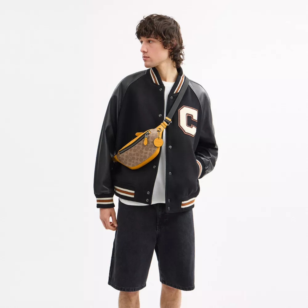 Сумка COACH Warren Mini Belt Bag In Colorblock Signature Canvas