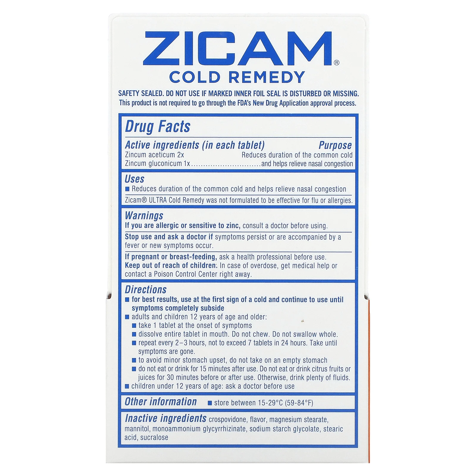 Zicam, Ultra Cold Remedy, RapidMelts, апельсиновый крем, 18 быстрорастворимых таблеток