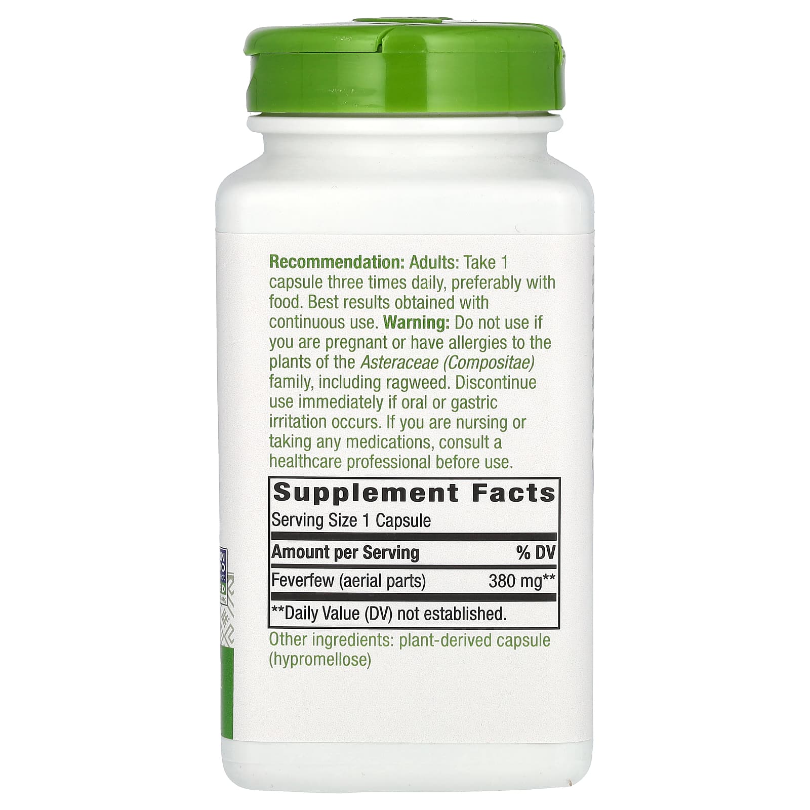 Nature's Way, пиретрум девичий, 380 мг, 180 веганских капсул