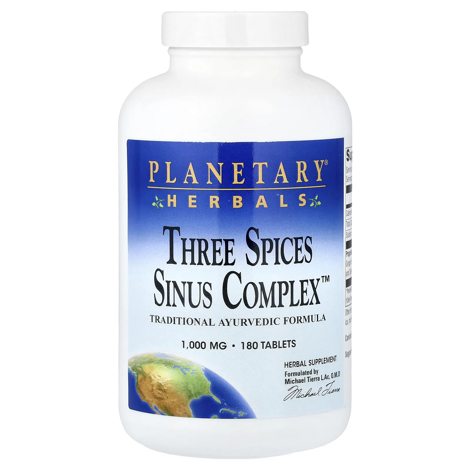 Planetary Herbals, Three Spices Sinus Complex™, 180 таблеток