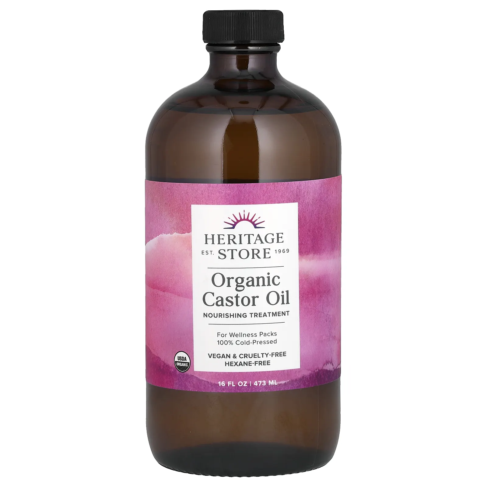 Heritage Store, органическое касторовое масло, 473 мл (16 жидк. унций)