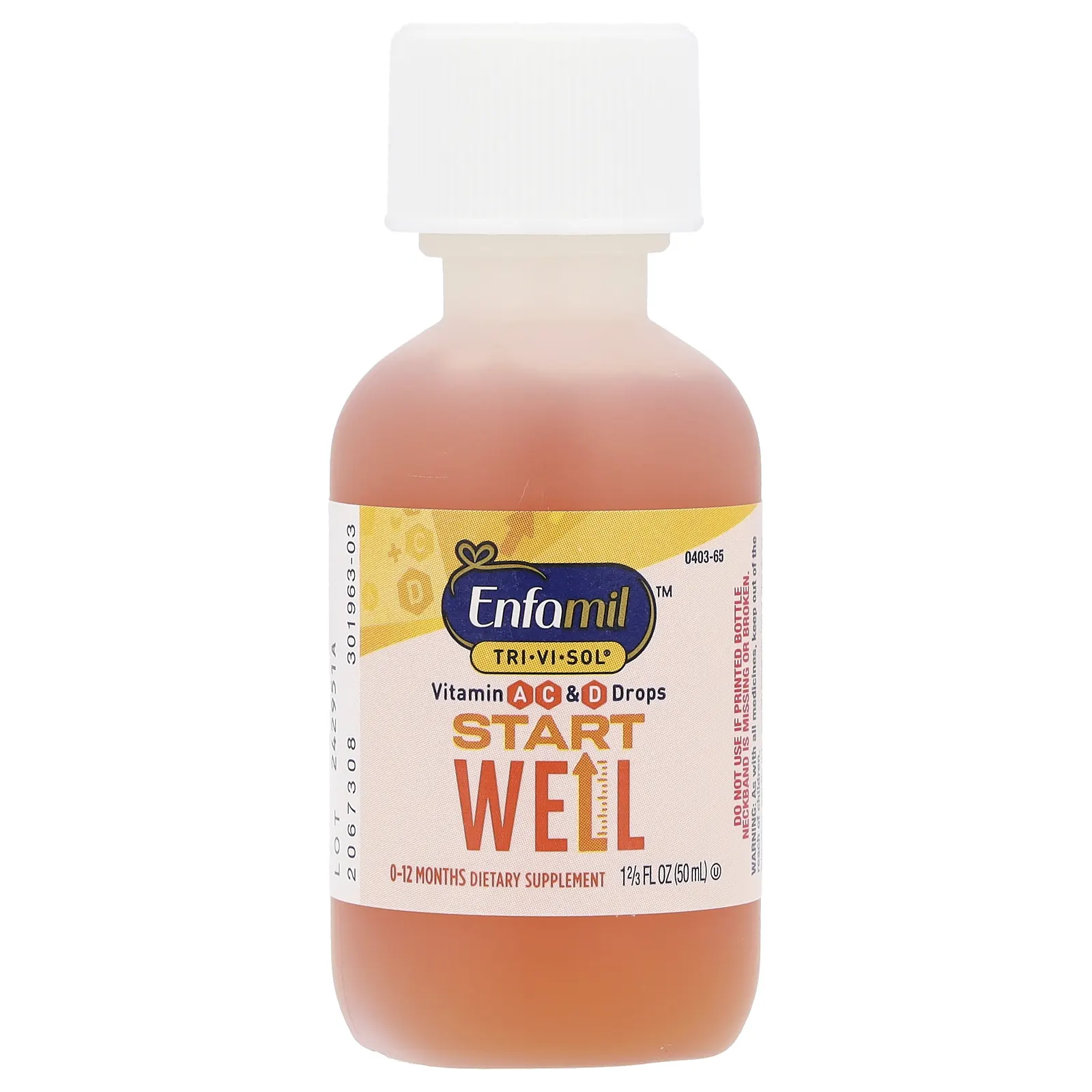 Enfamil, Tri-Vi-Sol®, капли с витаминами A, C и D, хорошее начало, 0–12 месяцев, 50 мл (1 2/3 жидк. унц.)