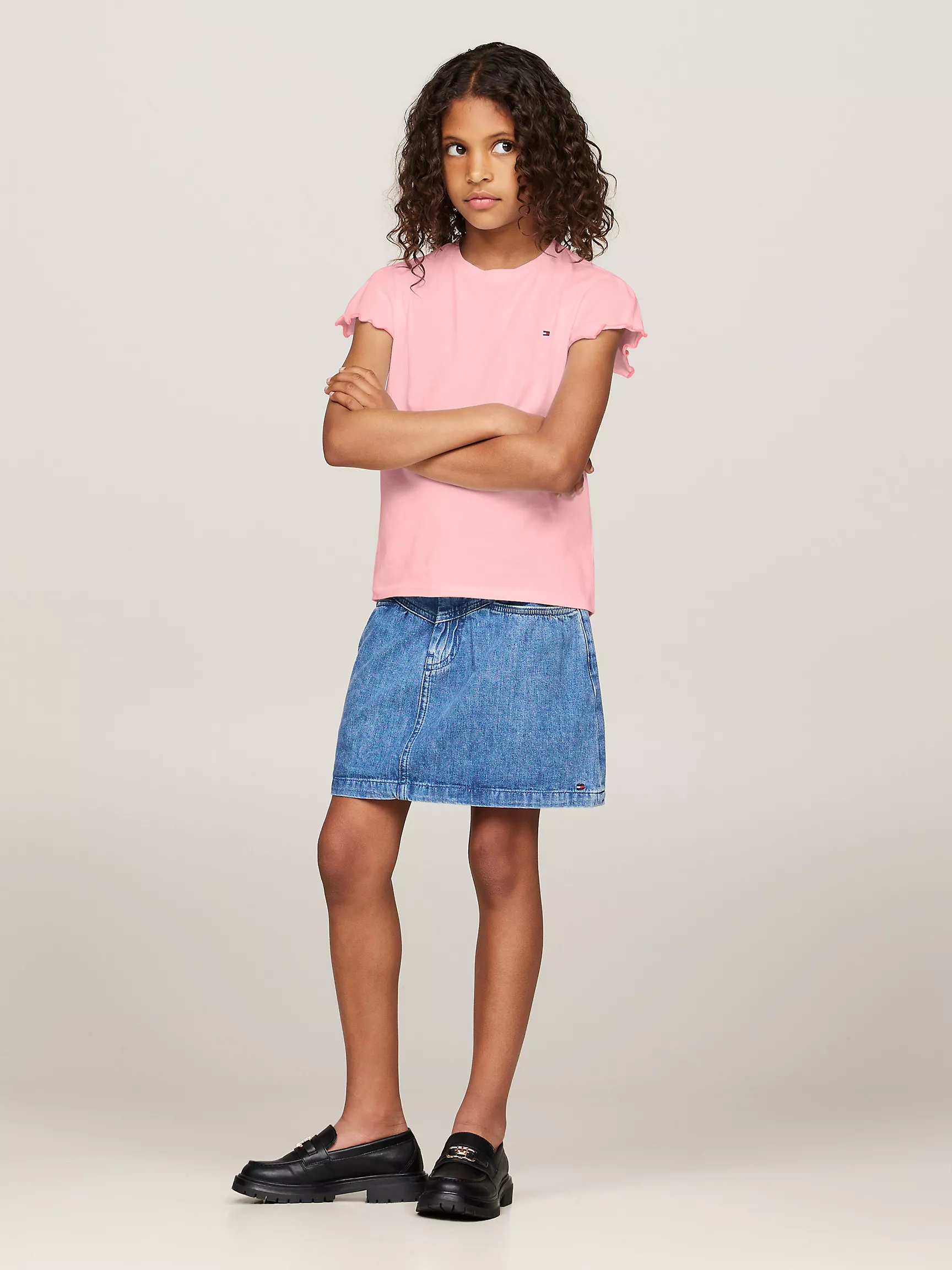 Топ для девочек Tommy Hilfiger, Детская футболка с рукавами-воланами