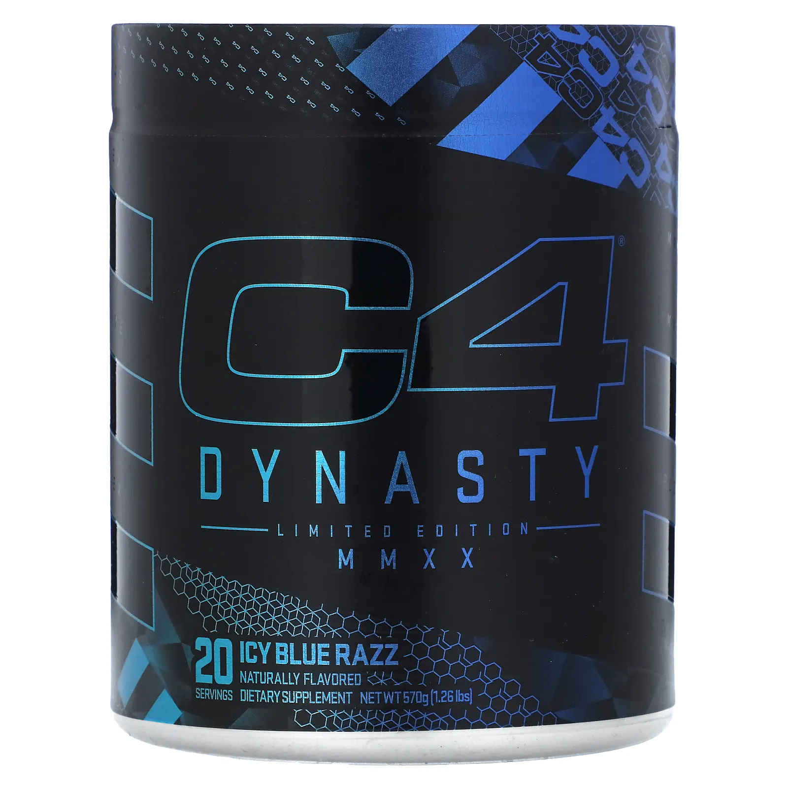 Cellucor, C4 Dynasty, ограниченная серия MMKX, вкус голубой малины, 570 г (1,26 фунта)