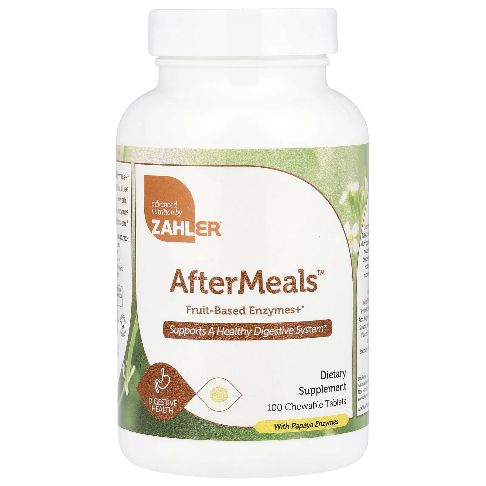 Zahler, AfterMeals, фруктовые ферменты, 100 жевательных таблеток