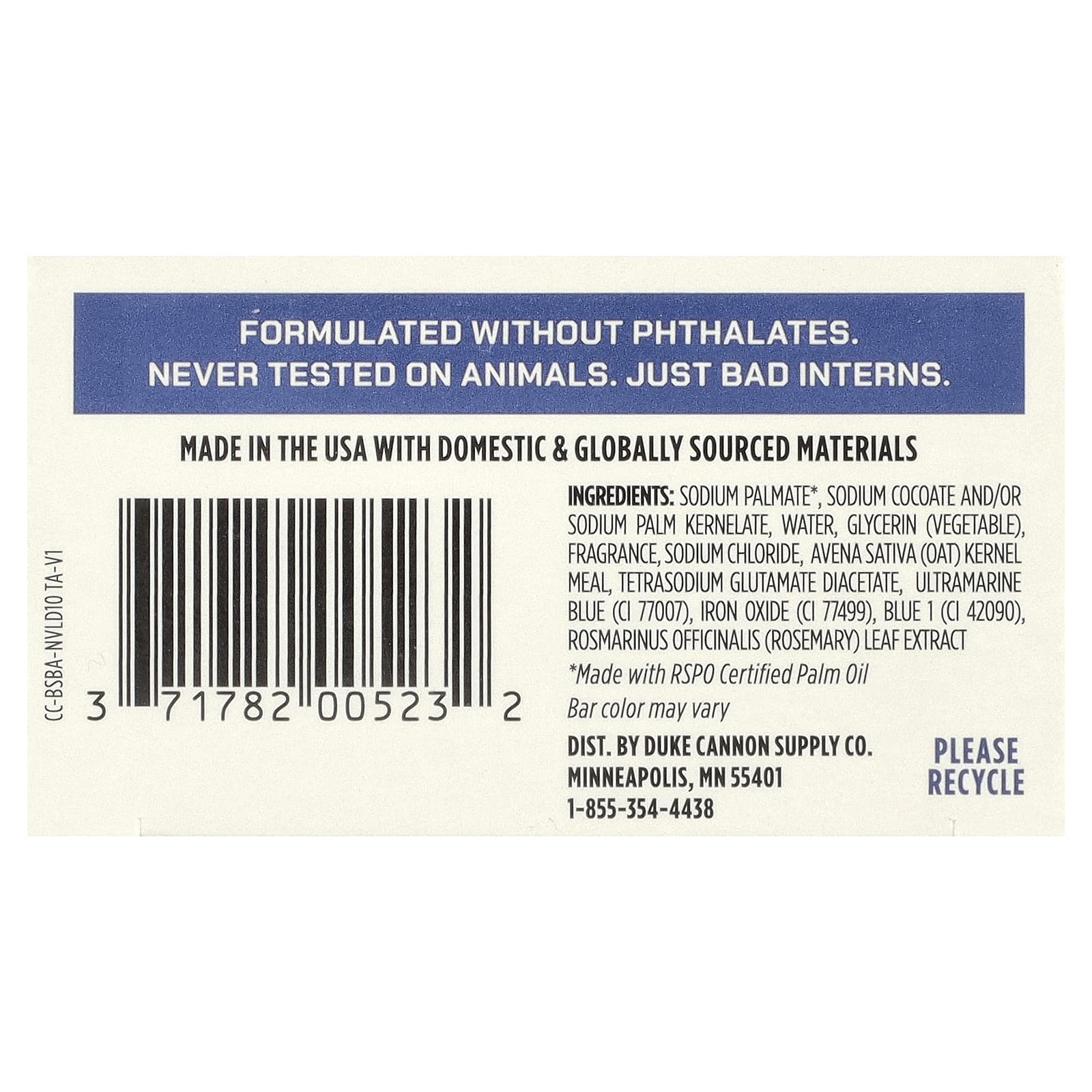 Duke Cannon Supply Co., Big Brick Of Bar Soap®, морская дистилляция, 283 г (10 унций)