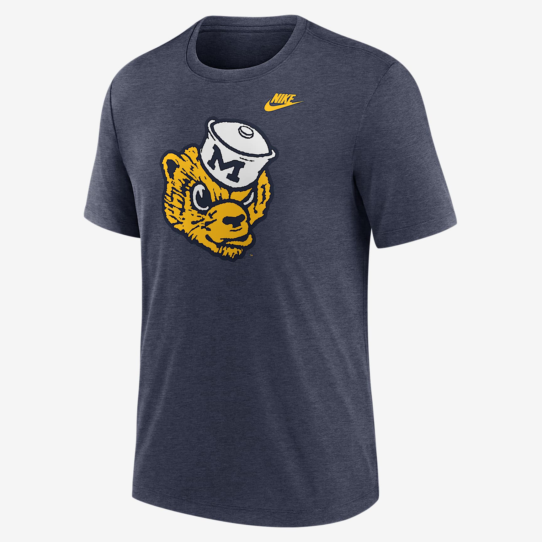 Michigan Wolverines Blitz Evergreen Legacy Primary Men's Nike College T-Shirt