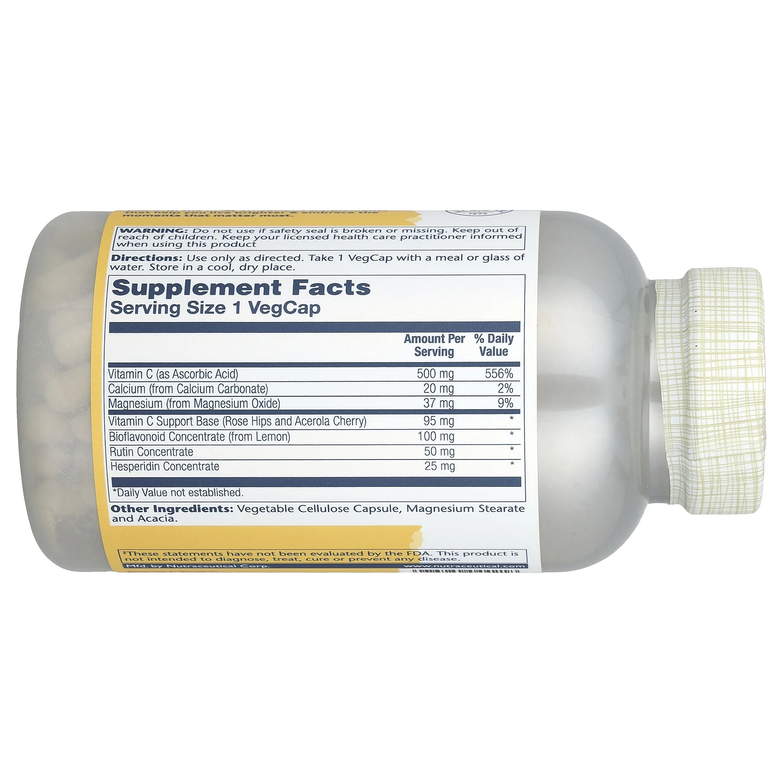 Solaray, Витамин C с концентратом биофлавоноидов, 500 мг, 250 капсул с оболочкой из ингредиентов растительного происхождения