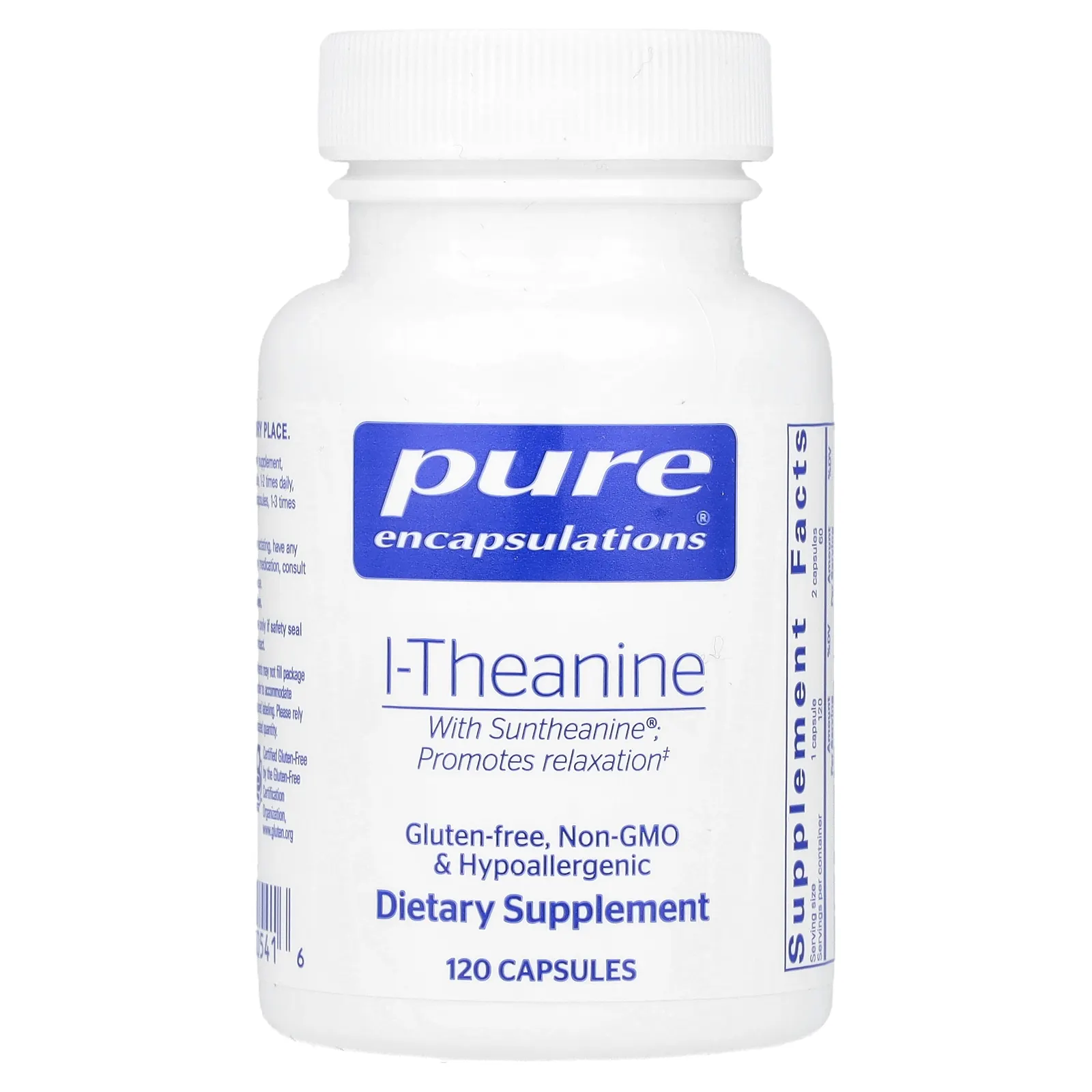 Pure Encapsulations, L-теанин, 200 мг, 120 капсул