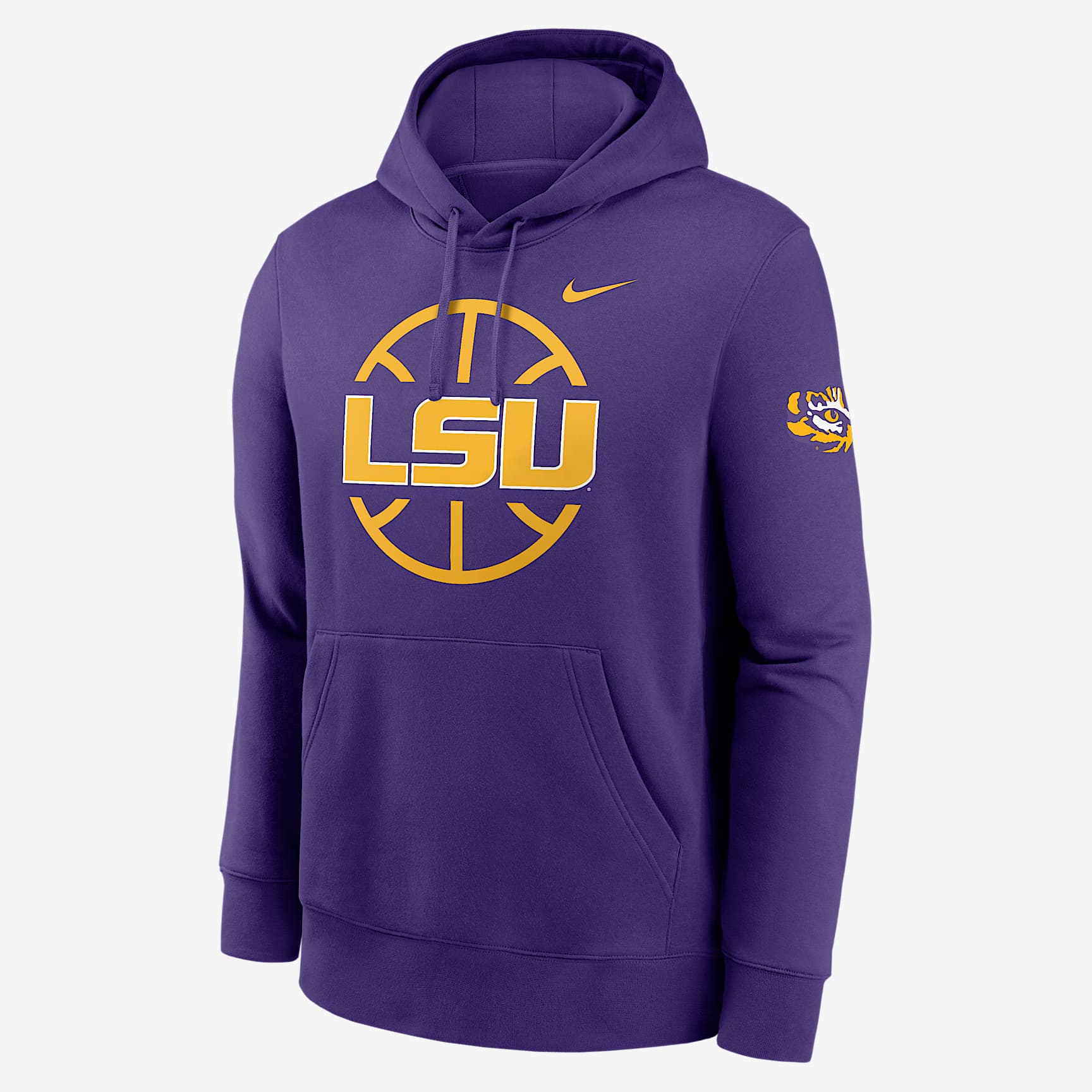 LSU Tigers Club Basketball Icon Men's Nike College Pullover Hoodie