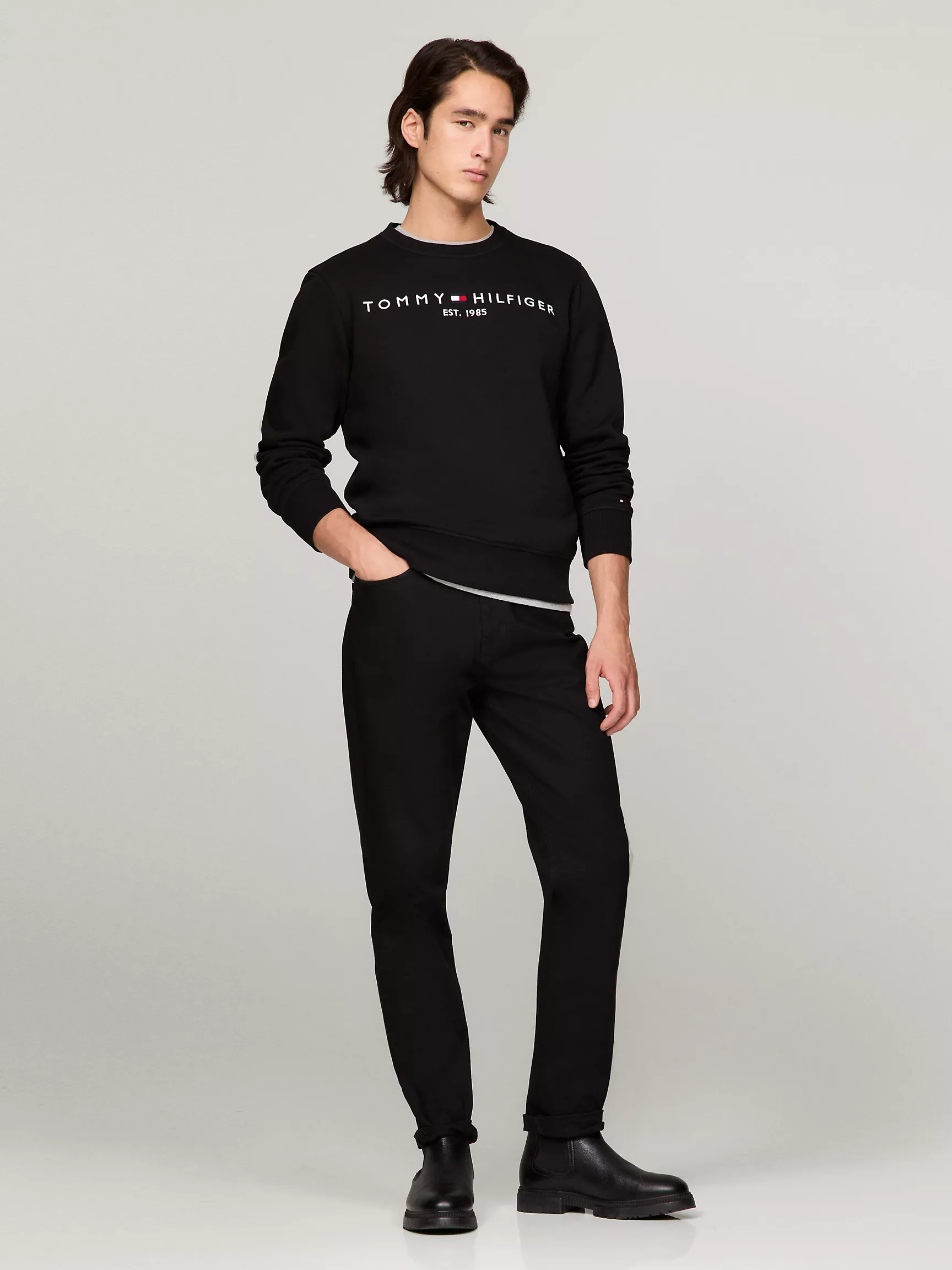 Мужская толстовка Tommy Hilfiger, Свитшот с вышитым логотипом Tommy