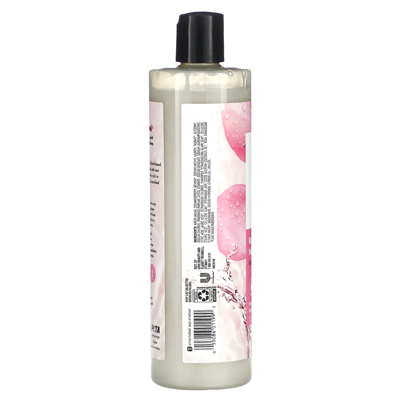 Love Beauty and Planet, Гель для душа на растительной основе, розовая вода и ниацинамид, 20 жидк. Унций