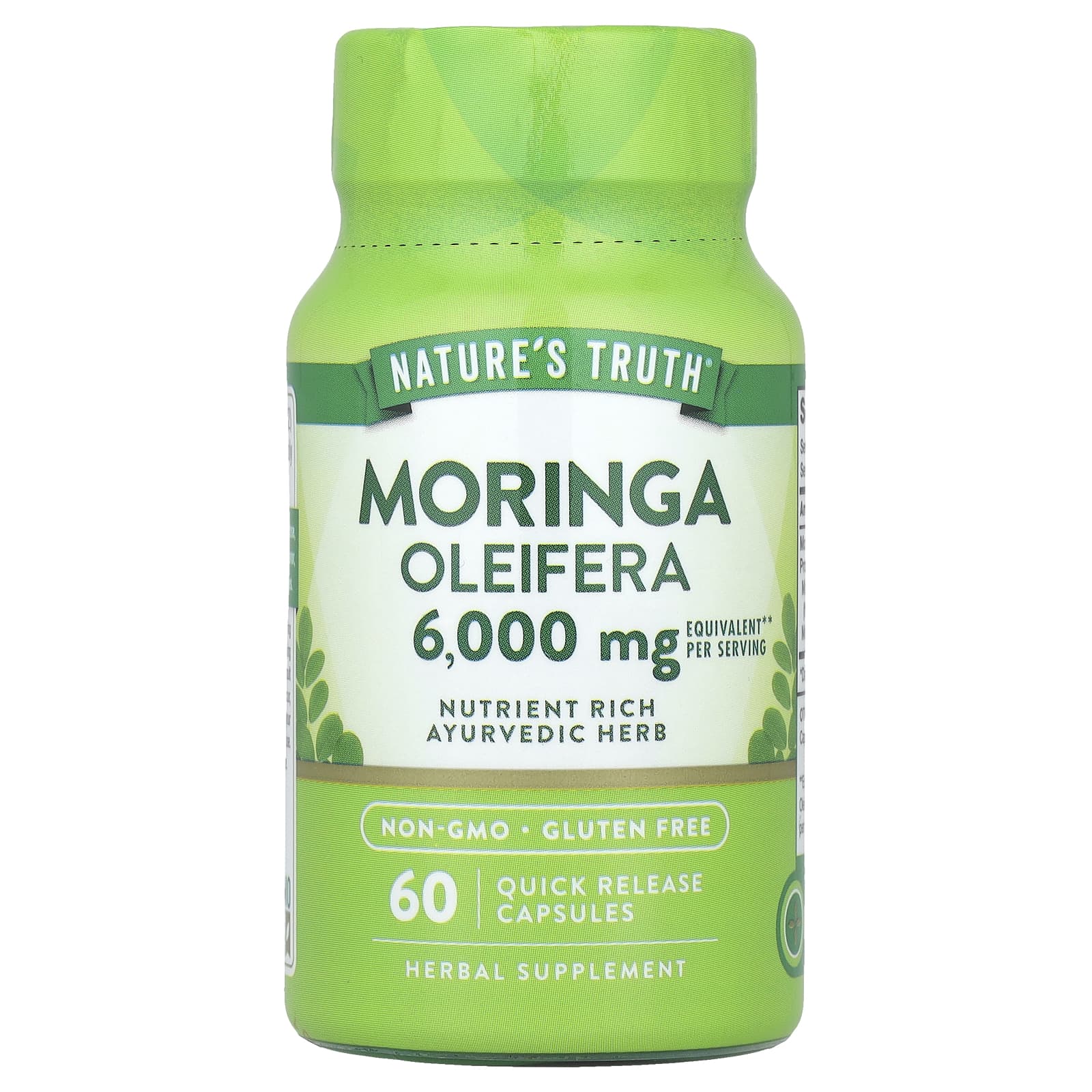 Nature's Truth, Moringa Oleifera, 3000 мг, 60 капсул с быстрым высвобождением