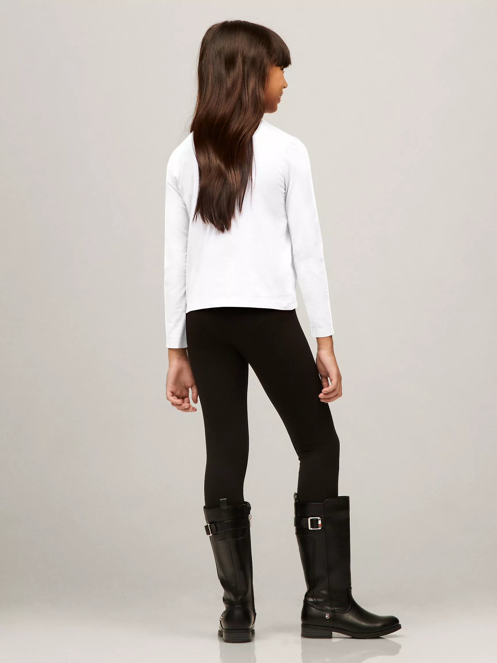 Футболка для девочек Tommy Hilfiger, Детская футболка с длинным рукавом и пайетками в виде банта