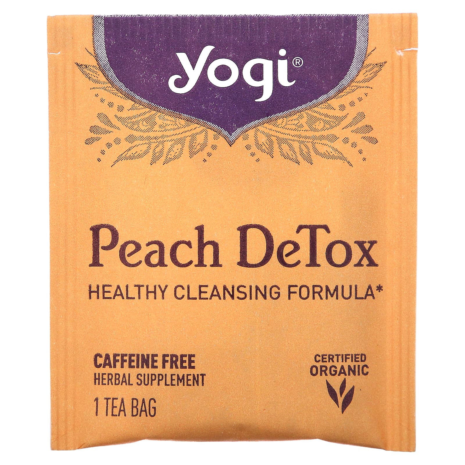 Yogi Tea, Peach DeTox, персик, без кофеина, 16 чайных пакетиков, 32 г (1,12 унций)