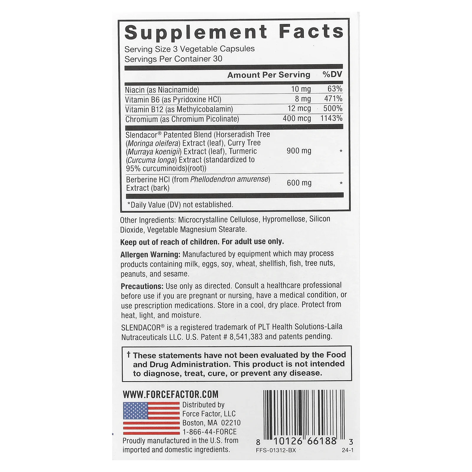 Force Factor, Glucoslim ™, поддержка для снижения веса и уровня глюкозы в крови, 90 растительных капсул