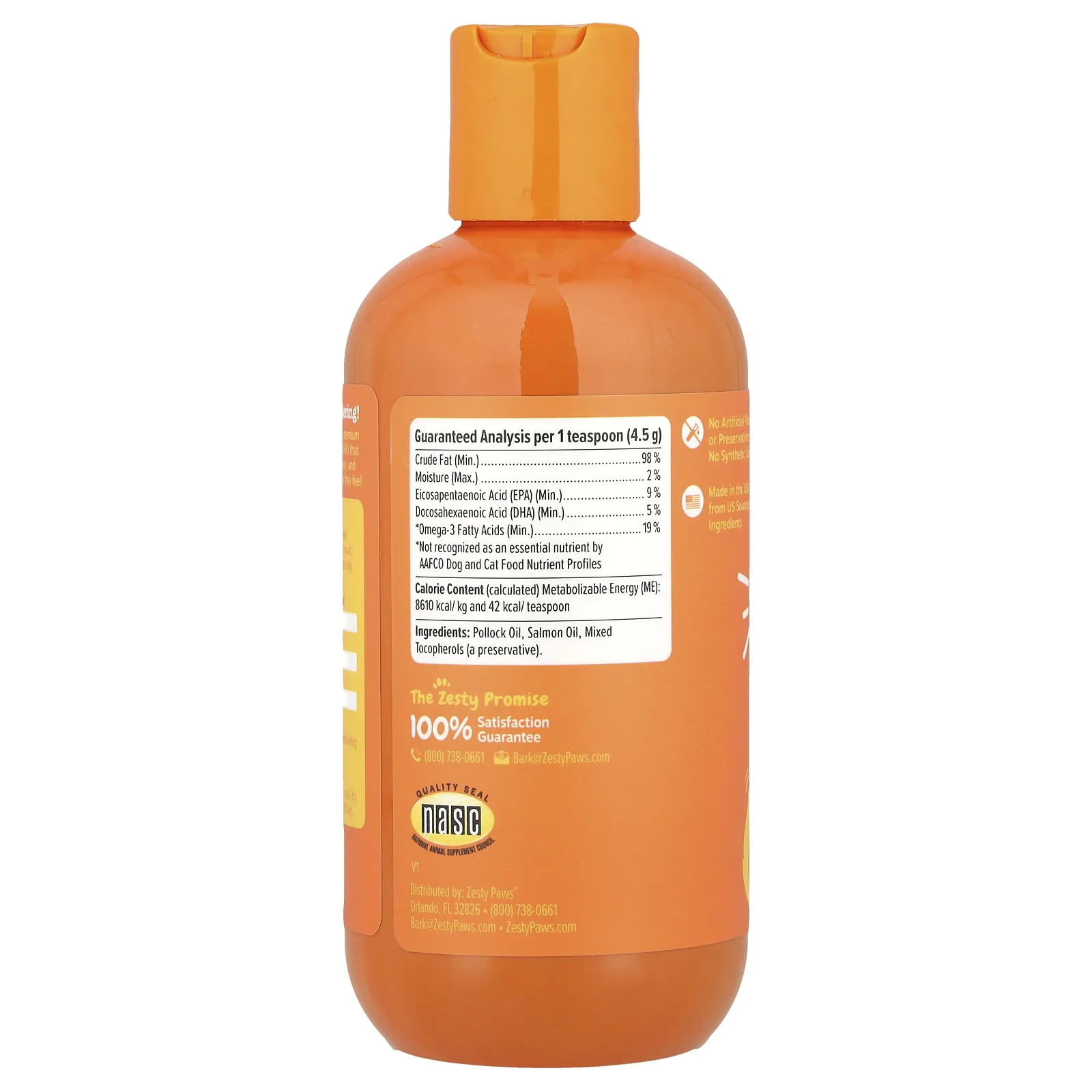 Zesty Paws, Формула с маслом дикого аляскинского лосося, для собак и кошек, для всех возрастов, 251 мл (8,5 жидк. Унции)