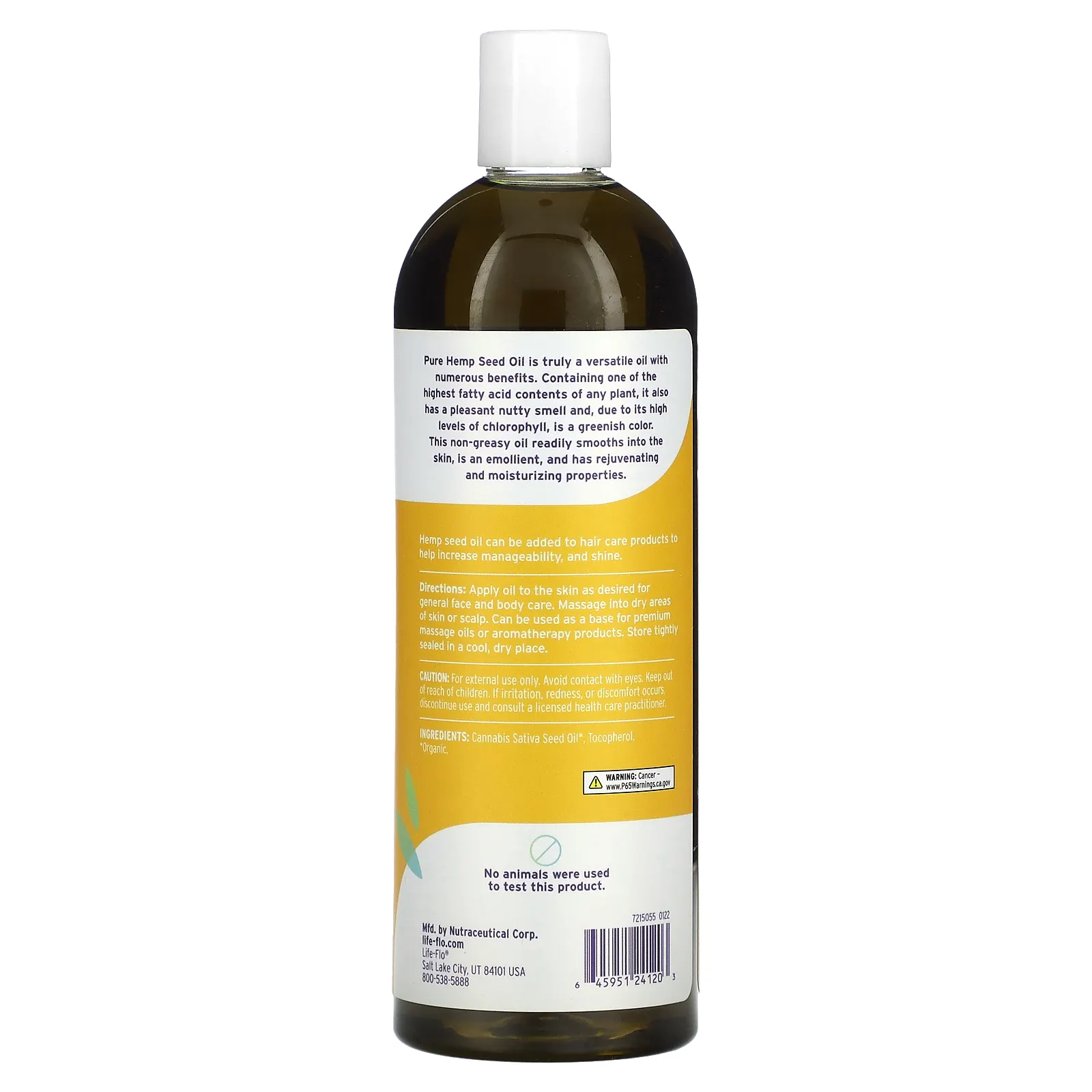 Life-flo, Чистое масло семян конопли, 473 мл (16 жидк. Унций)
