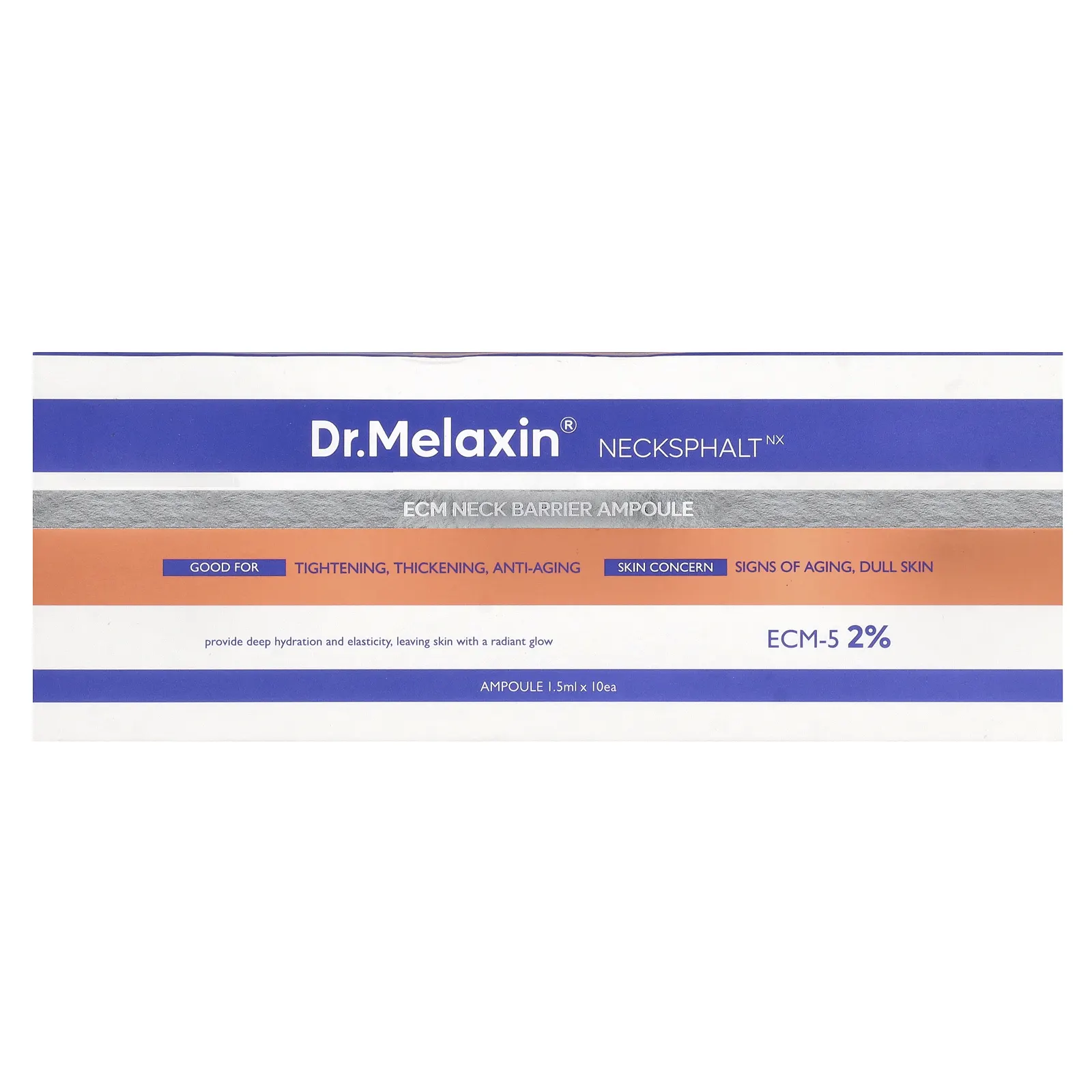 Dr.Melaxin, Necksphalt, ECM, ампула для защиты шеи, 10 шт., По 1,5 мл (0,05 жидк. унц.)
