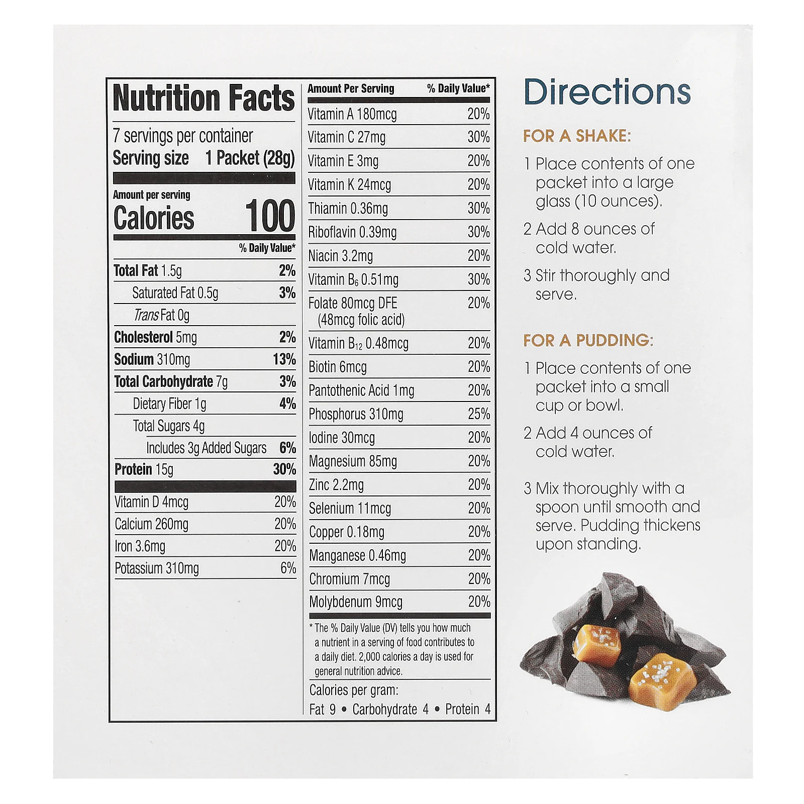 WonderSlim, meal Shake, шоколад с соленой карамелью, 7 пакетиков по 28 г