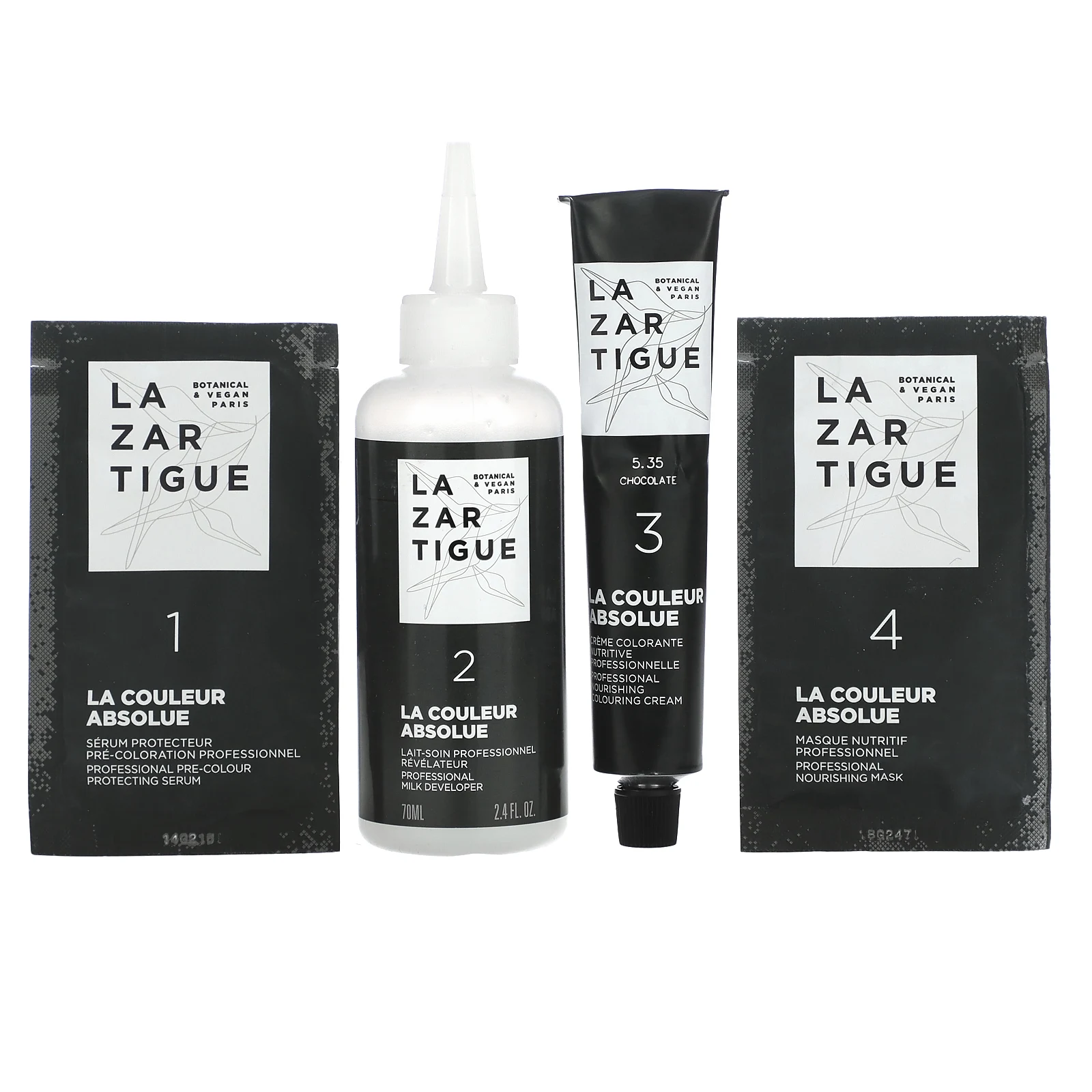 Lazartigue, Стойкая краска для волос с растительными экстрактами, 5.35, шоколад, 1 нанесение