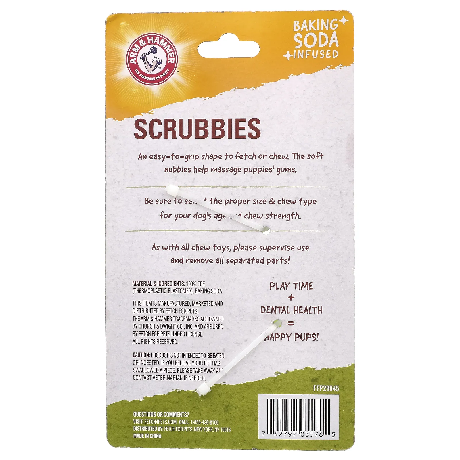 Arm & Hammer, Scrubbies, стоматологическая игрушка для щенков, Boomerang, 1 игрушка