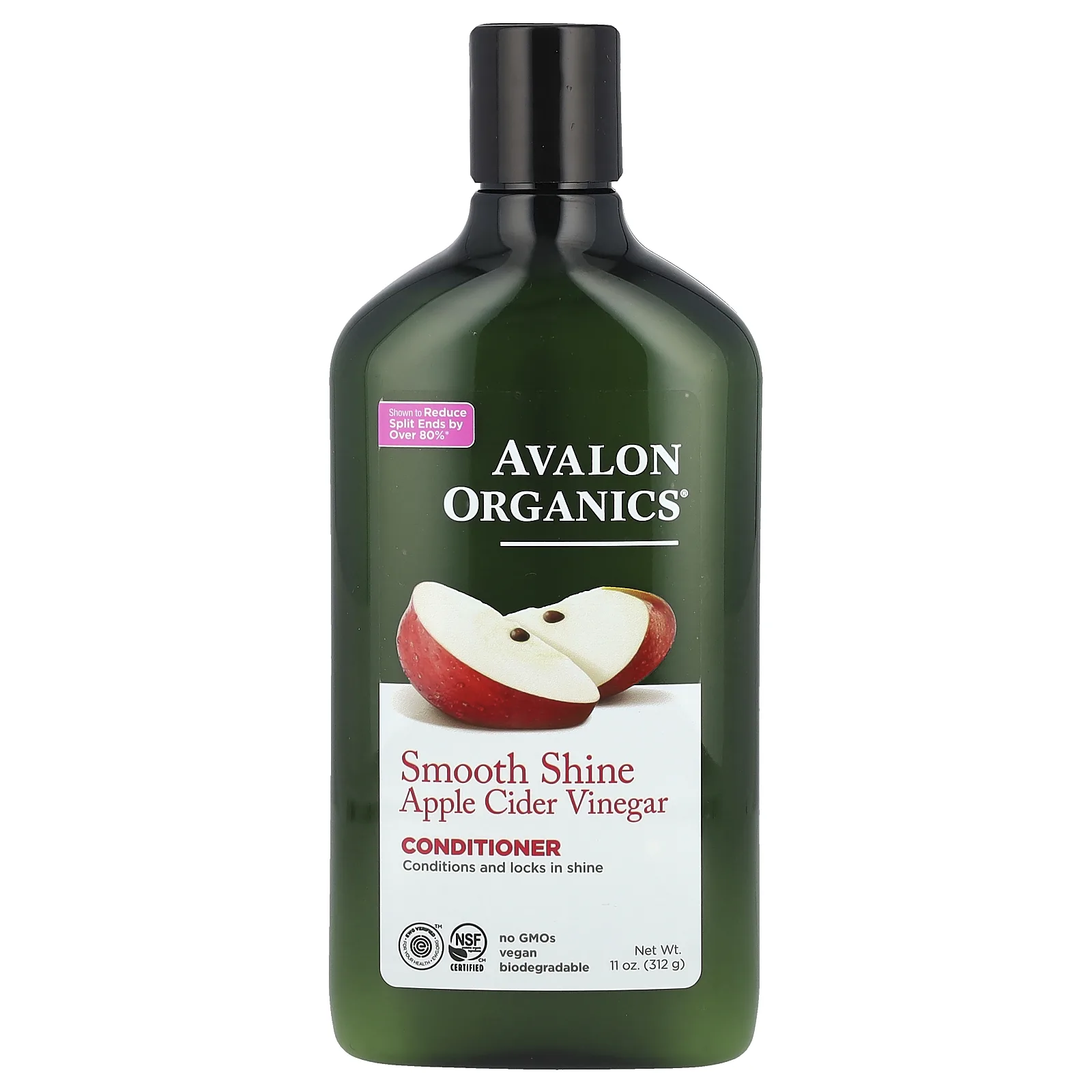 Avalon Organics, Кондиционер, для гладкого блеска, шаг 2, яблочный уксус, 312 г (11 унций)