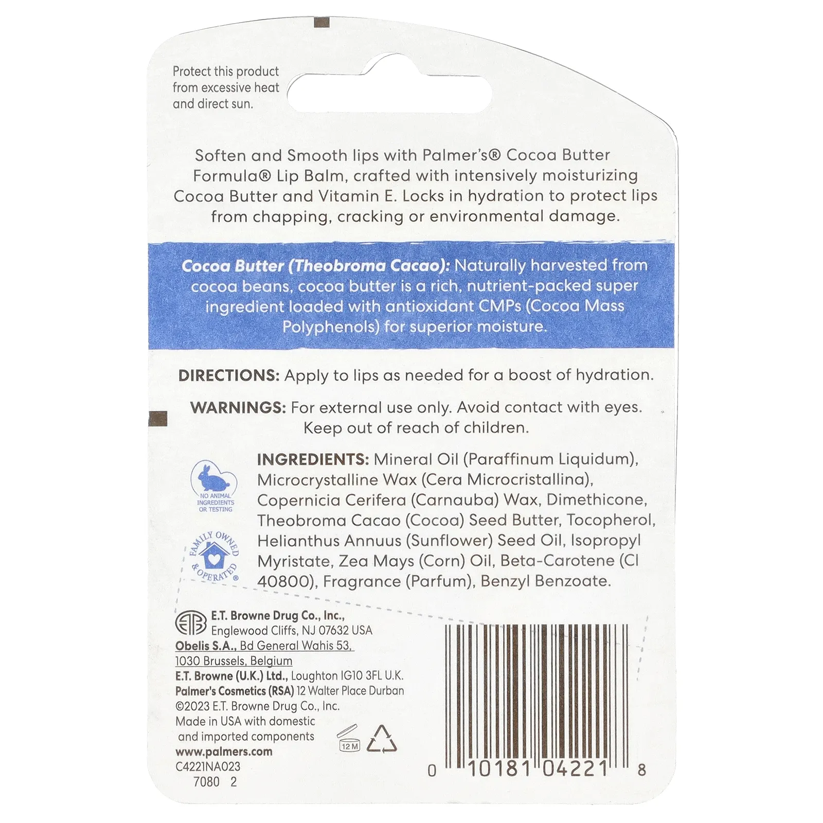 Palmers, Бальзам для губ, SPF 15, оригинальный, 2 шт. В упаковке, 4 г (0,15 унции)