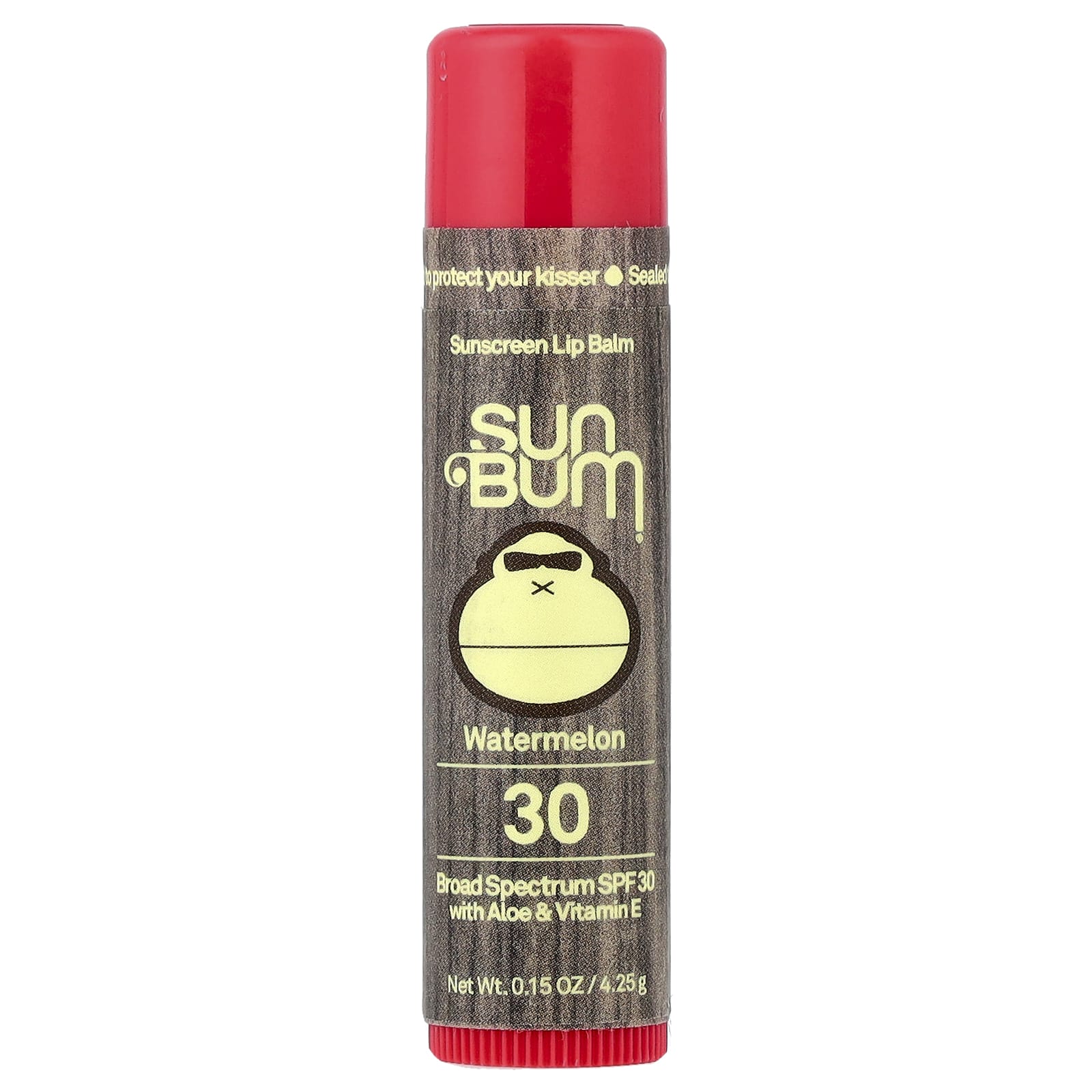 Sun Bum, Солнцезащитный бальзам для губ, SPF 30, арбуз, 4,25 г (0,15 унции)