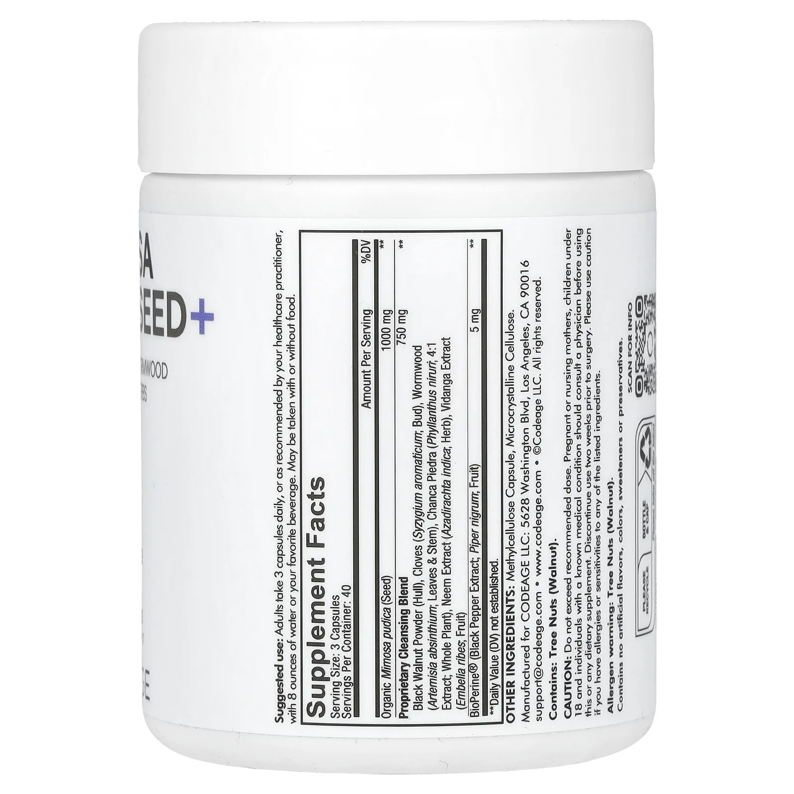 Codeage, Mimosa Pudica Seed +, 120 капсул