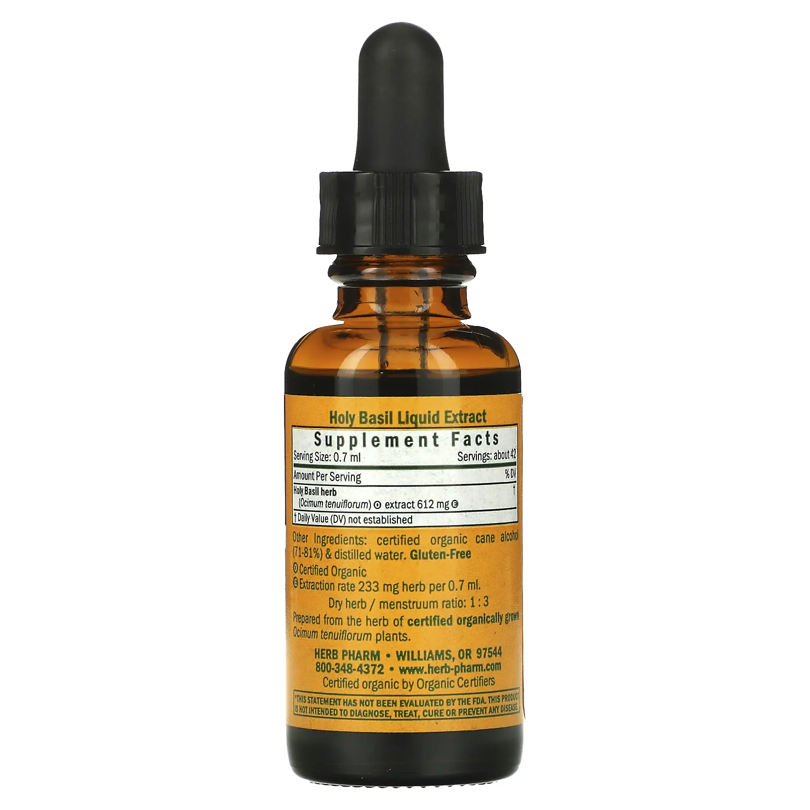 Herb Pharm, Базилик тонколистный, 29,6 мл