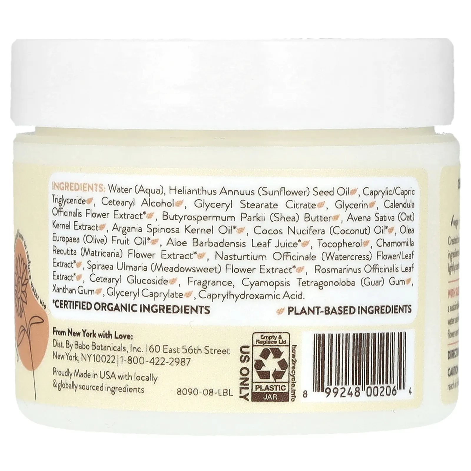 Babo Botanicals, Miracle, крем для лица, увлажняющий крем с овсом и календулой, 57 г (2 унции)