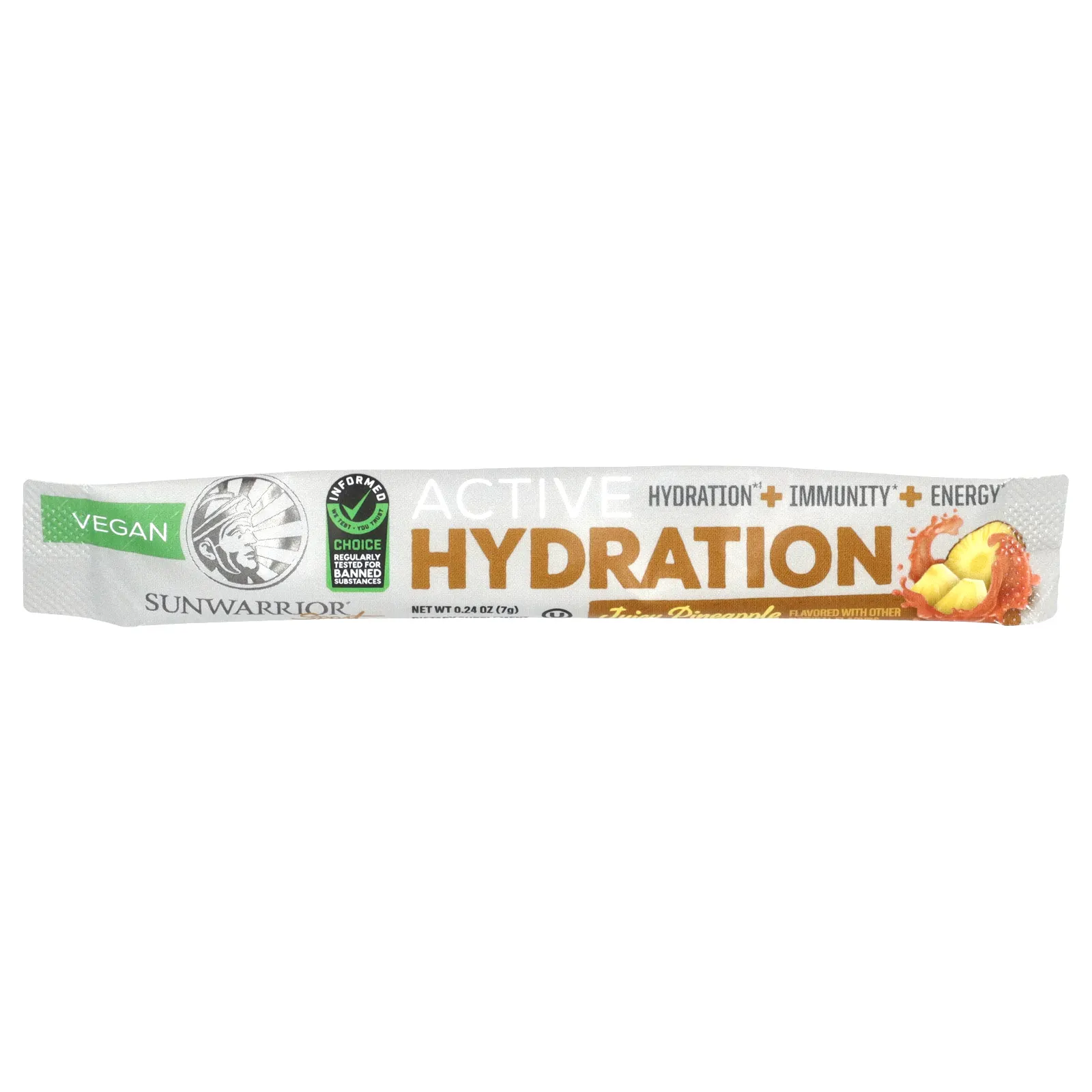 Sunwarrior, Sport, активное увлажнение, сочный ананас, 18 пакетиков по 7 г (0,24 унции)