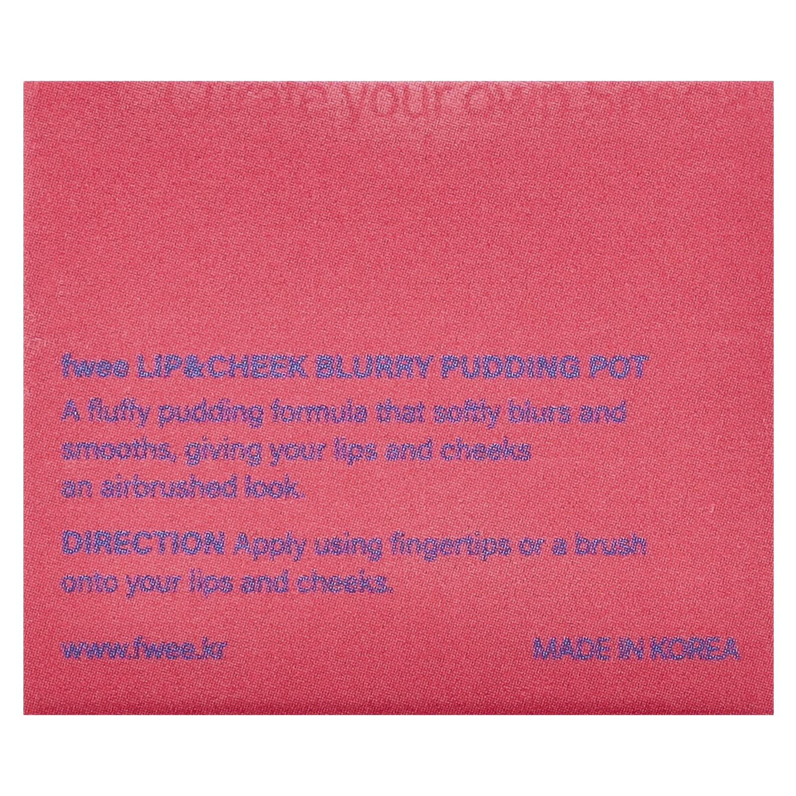 fwee, Lip & Cheek Blurry Pudding Pot, RD05 Greedy, 5 г (0,17 унции)