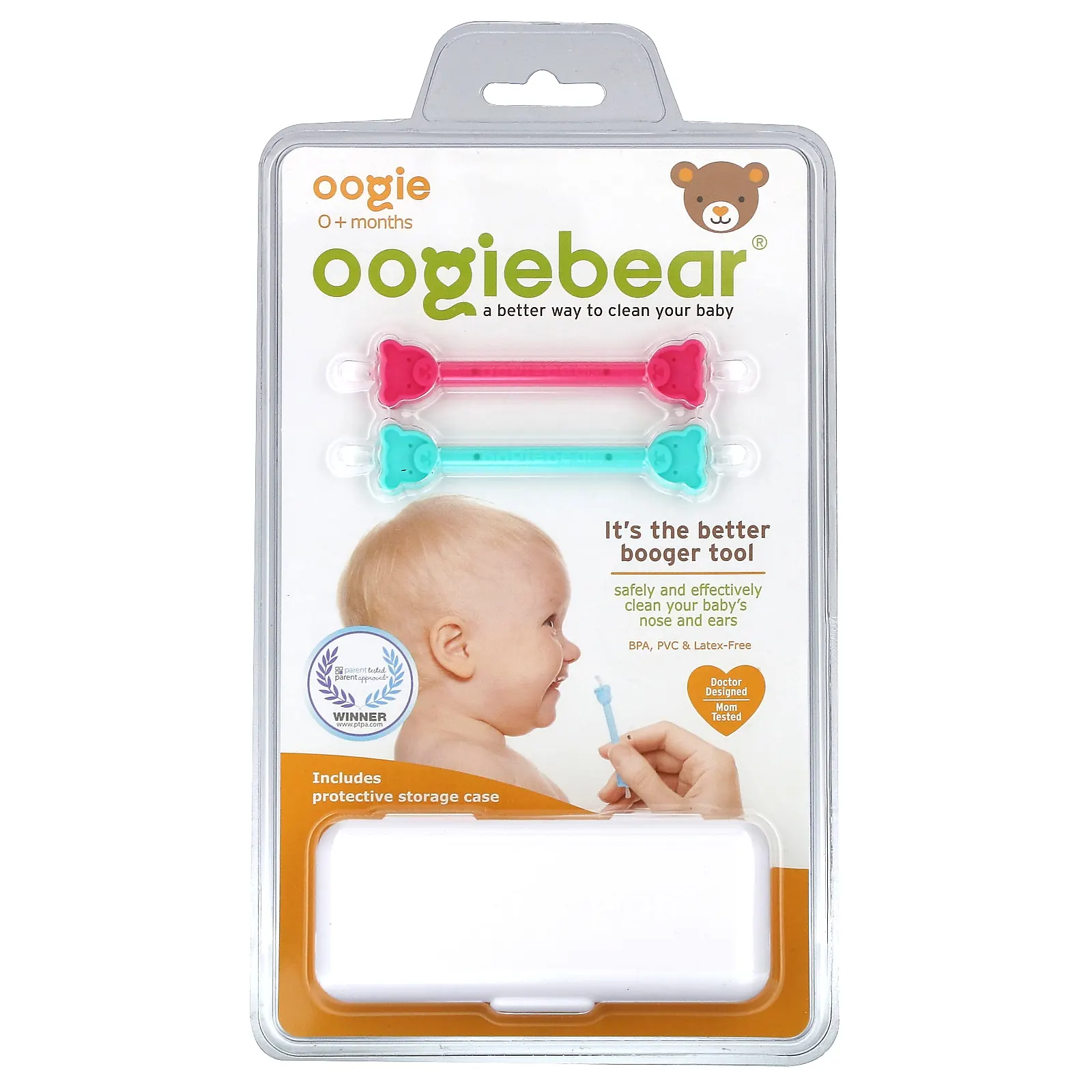 oogiebear, It's The Better Booger Tool, от 0 месяцев, синий/розовый, 2 шт.