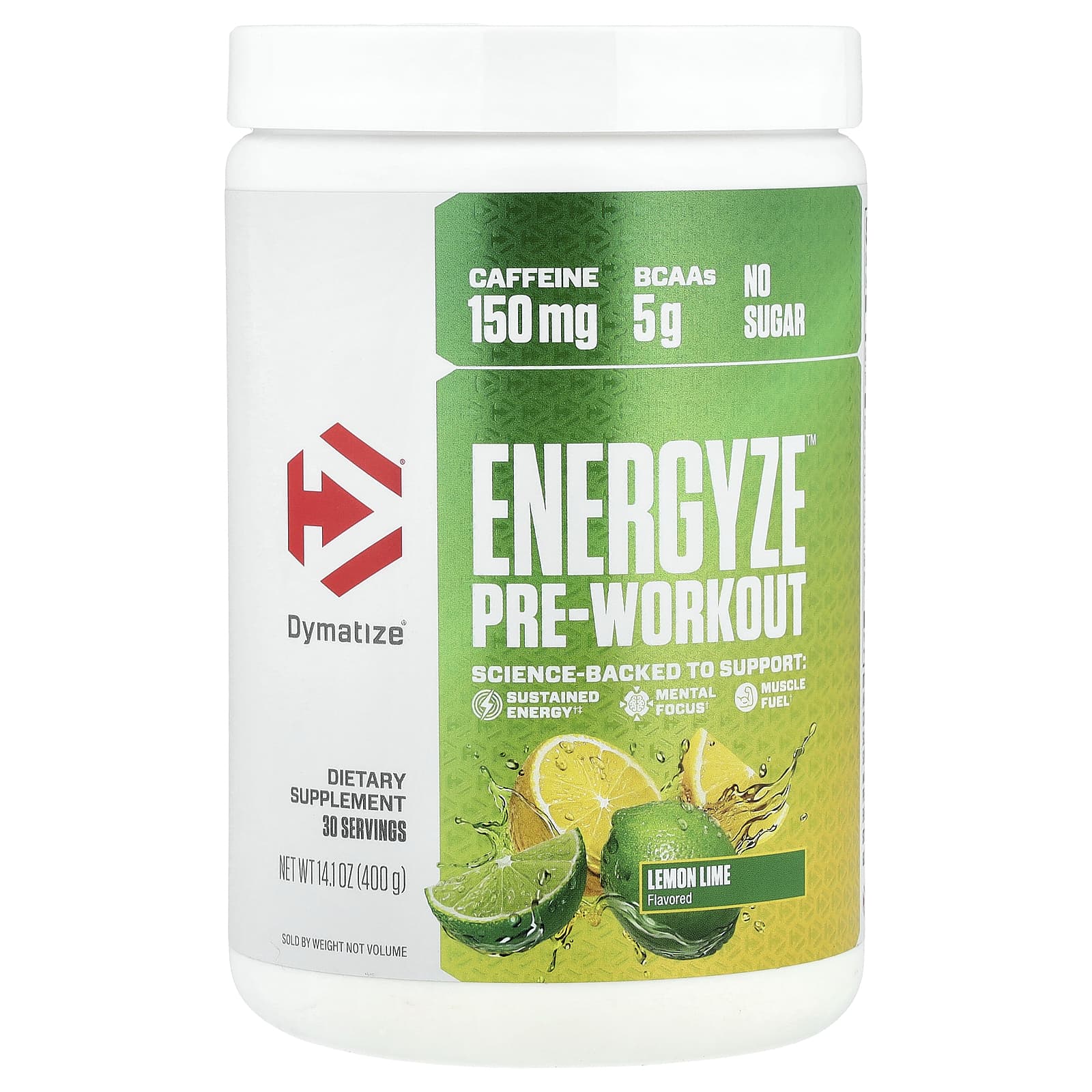 Dymatize, предтренировочный комплекс Energyze™, лимон и лайм, 400 г (14,1 унции)