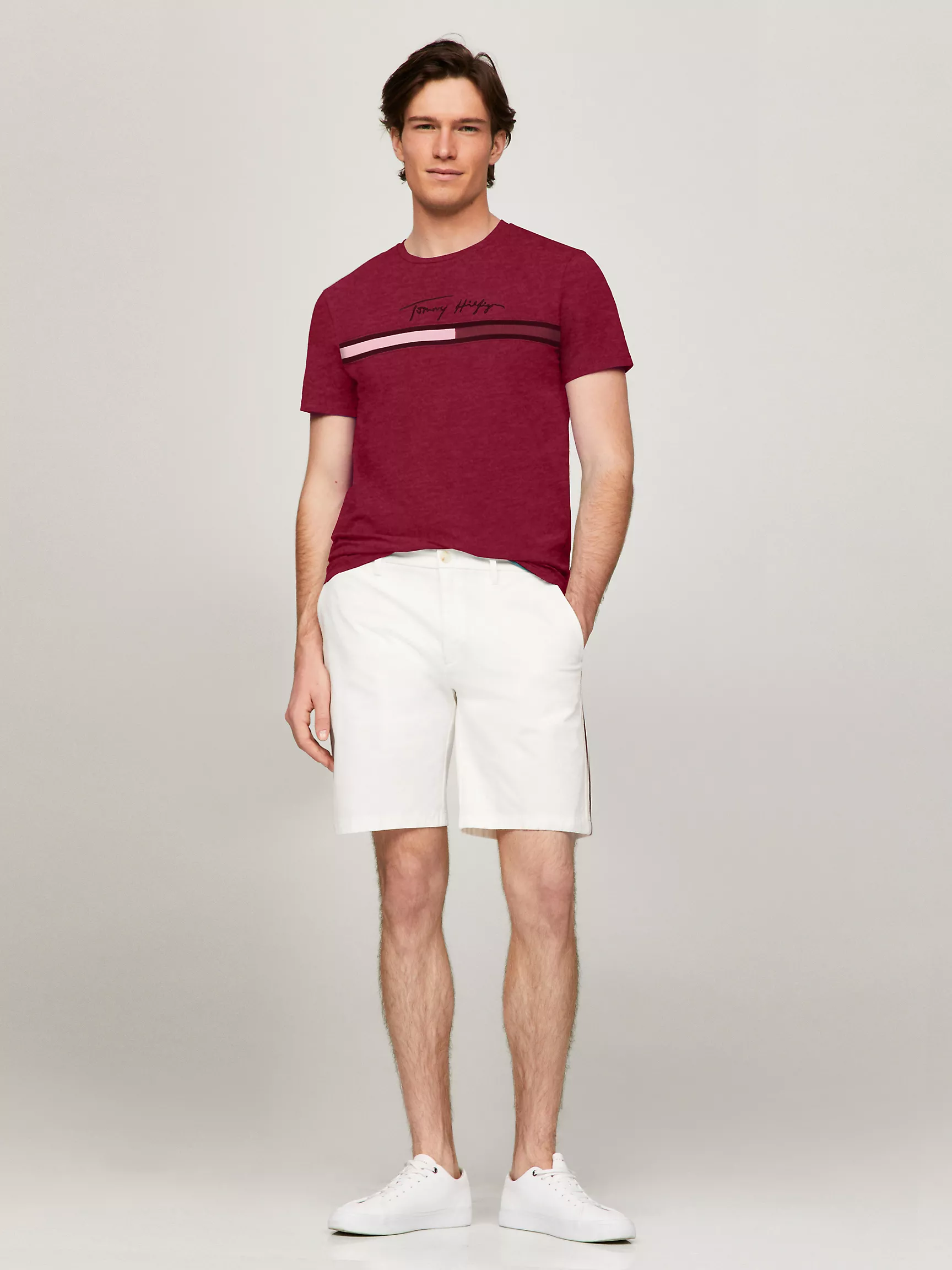 Мужская футболка Tommy Hilfiger, Футболка с тональным фирменным флаговым логотипом